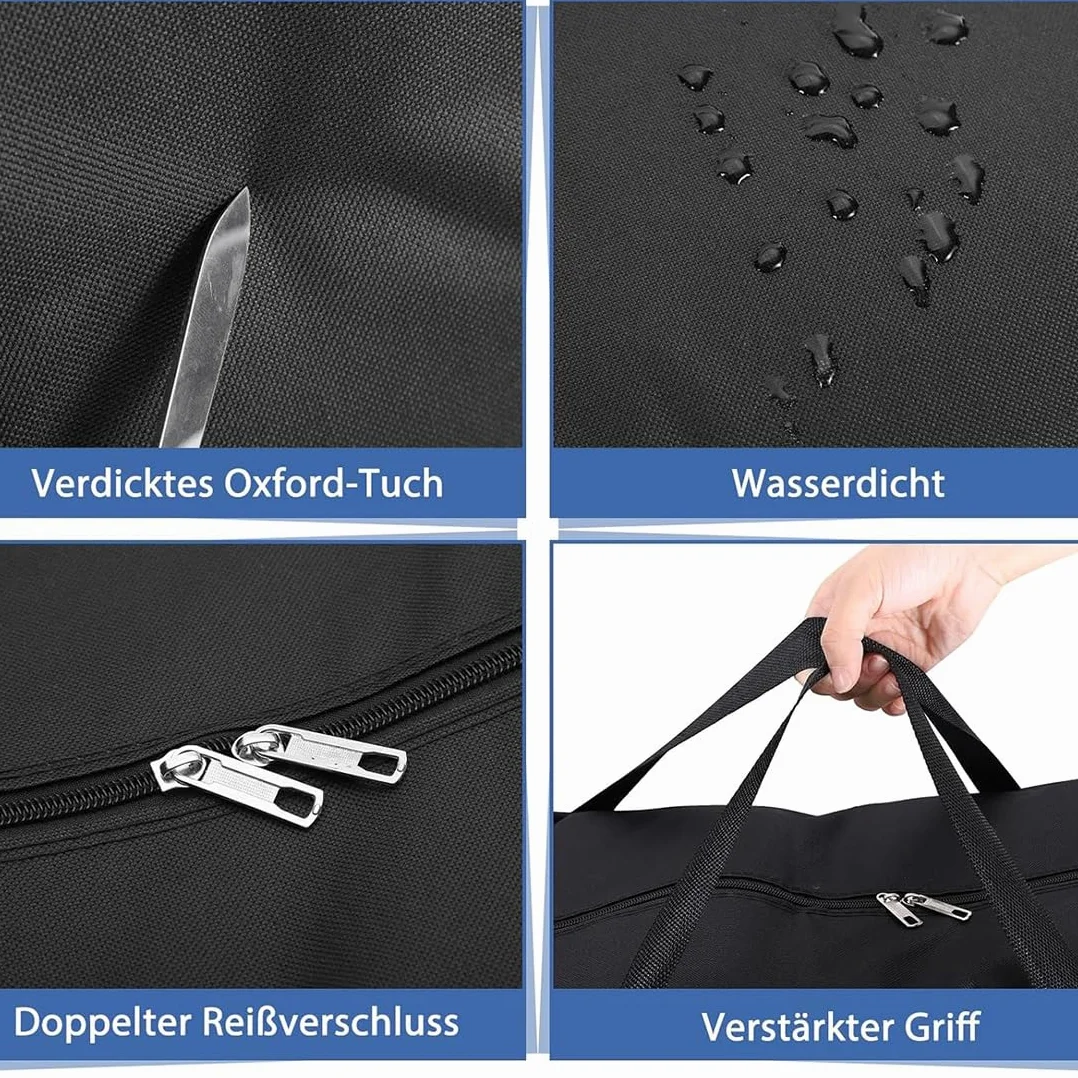 2 Bolsas de Almacenamiento Extragrande de 120 L, Oxford 600D Bolsa de Mudanza Extra Grande con Cremalleras y Asa, Bolsa de Transporte Impermeable para Mudanzas, Edredones, Ropa de Cama, Negro