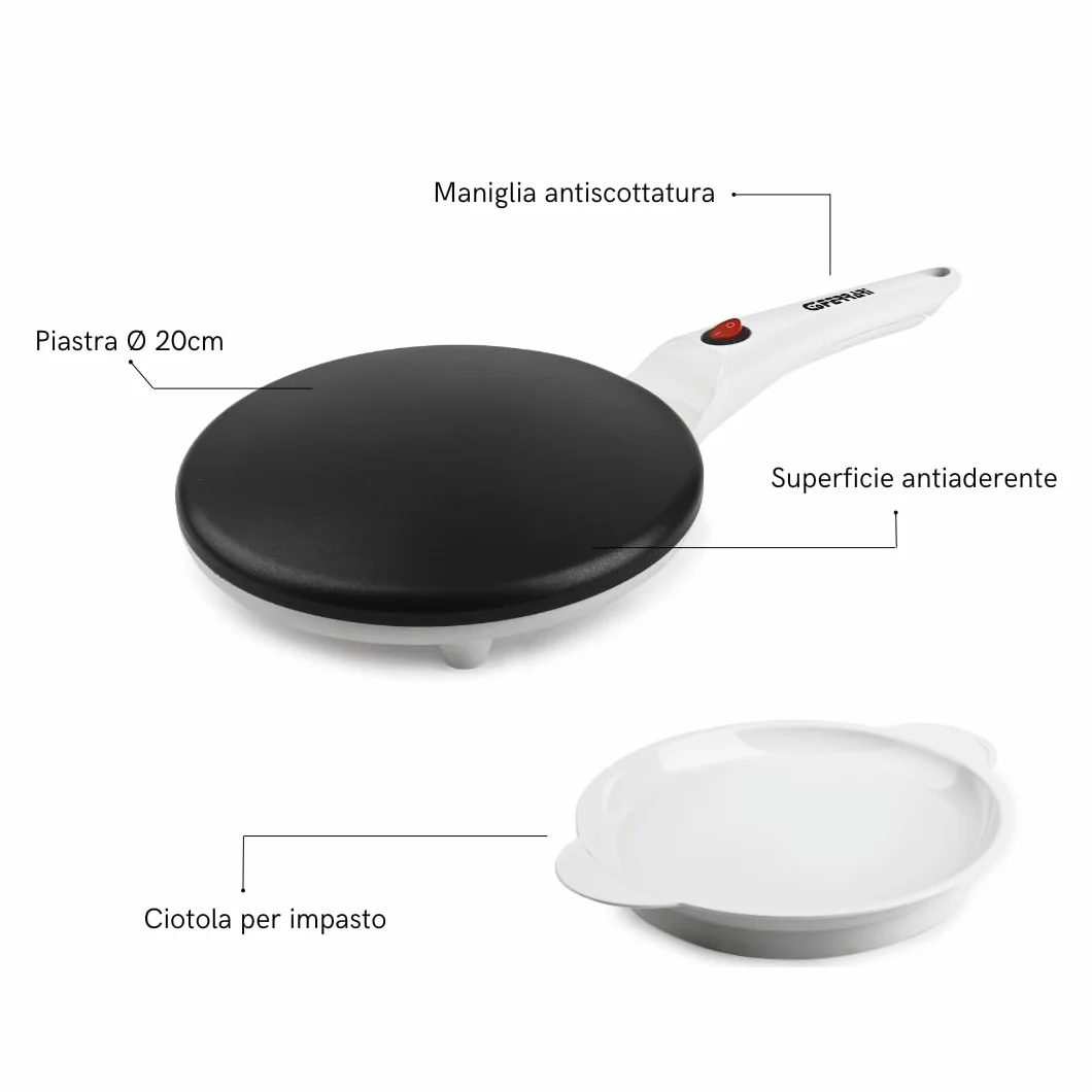G3 Ferrari G10306 Creppe - Crepera Prepara, vierte y cocina», diámetro 20 cm, 1500 W