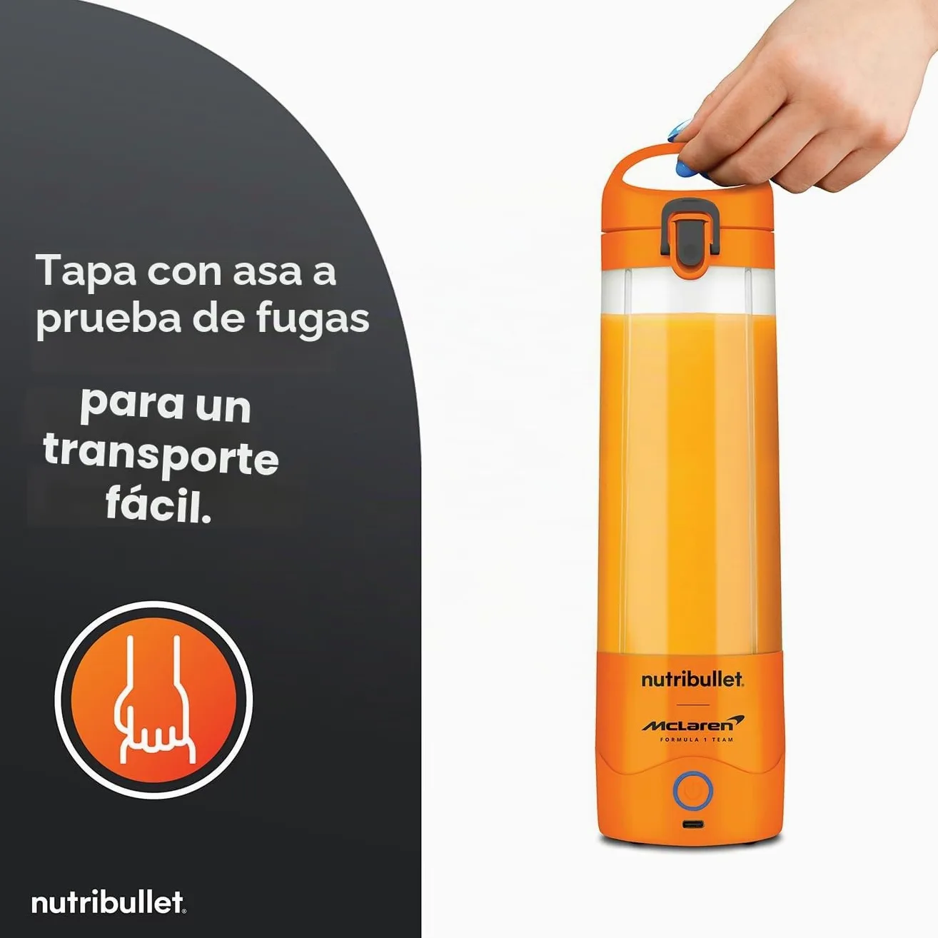 nutribullet Licuadora portátil McLaren (gris y papaya)