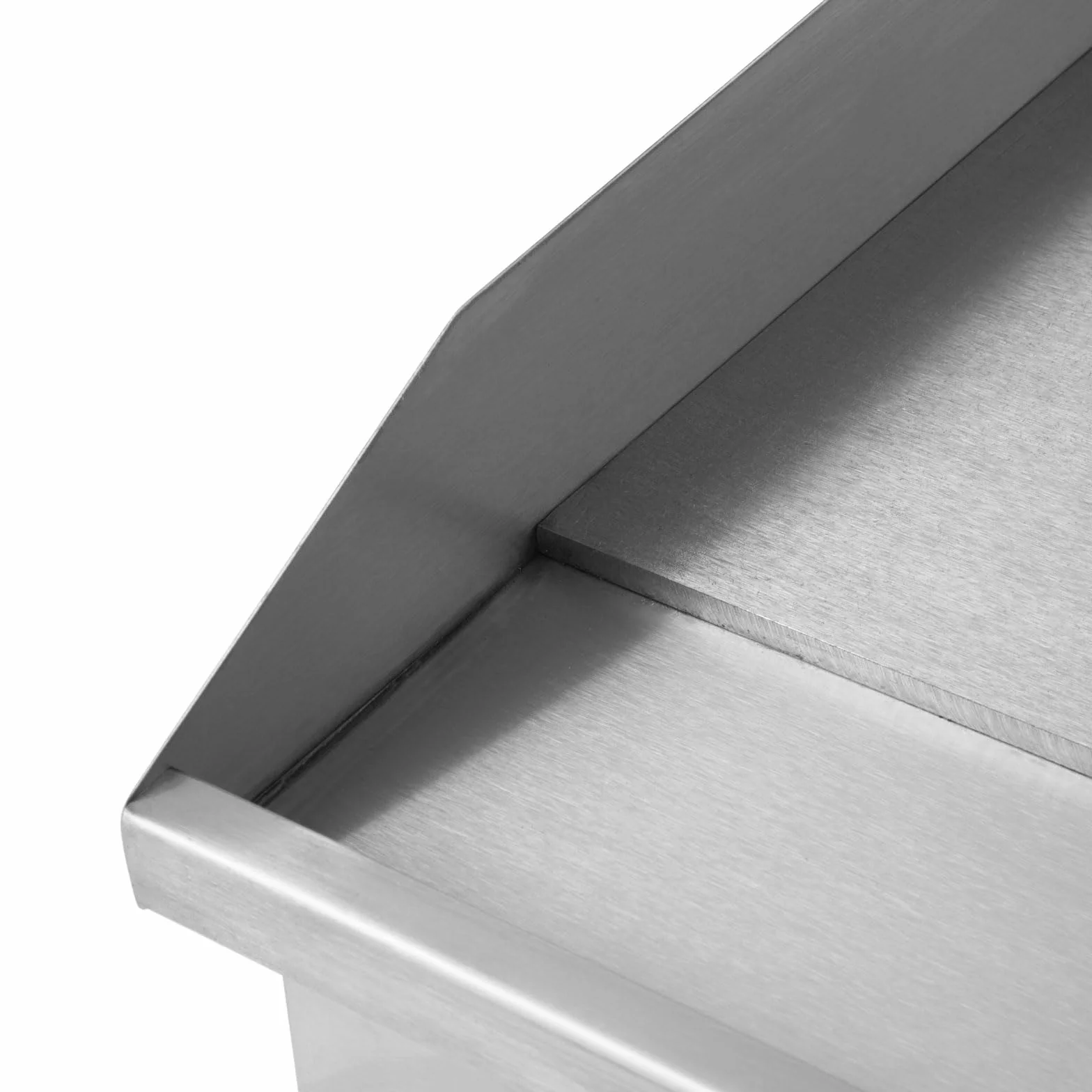 VERTES Plancha profesional de 3000 W en acero inoxidable, superficie de grill lisa de 55 x 35 cm, termostato, temperatura de 50-300 °C, protección contra salpicaduras y calor, bandeja recogegrasa