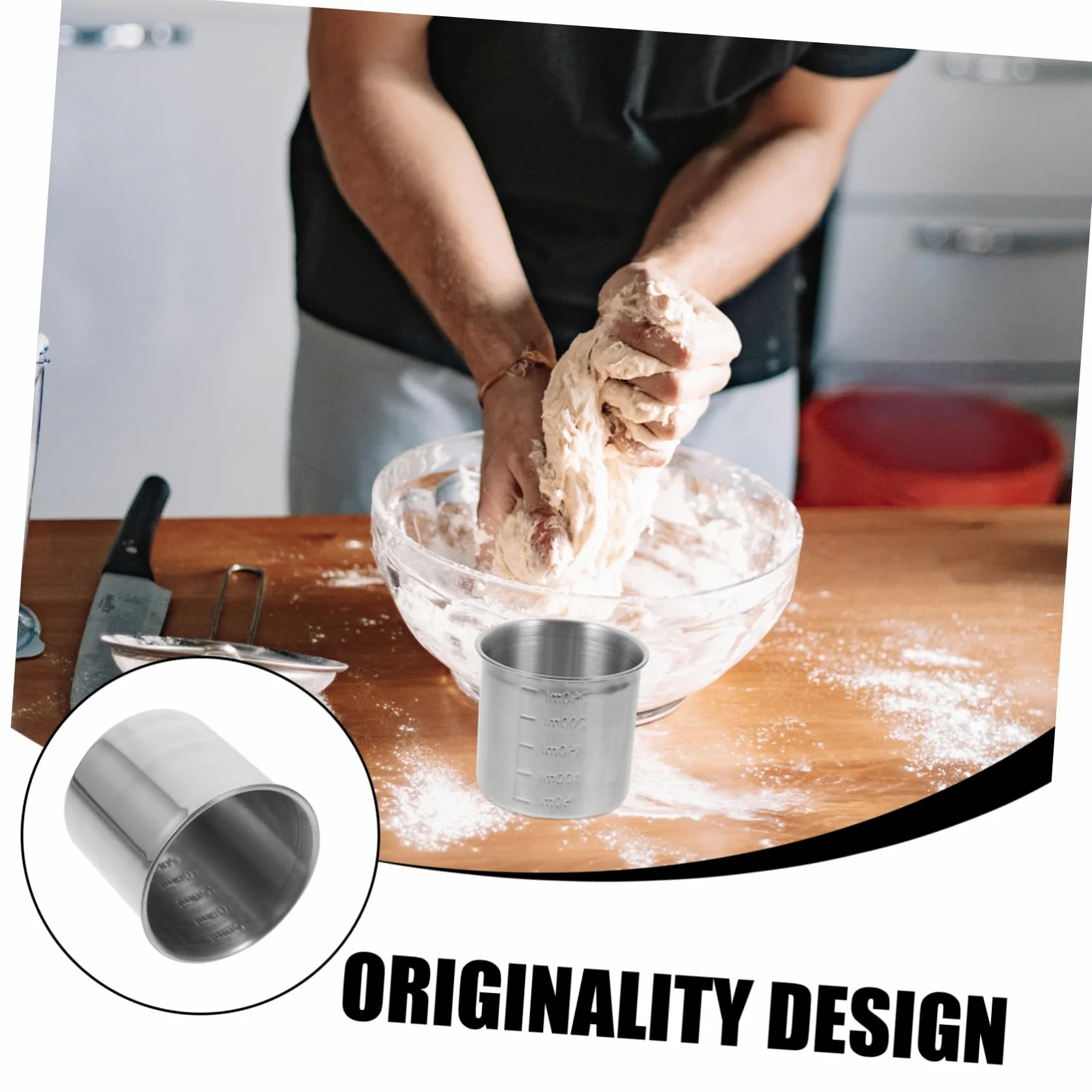 3piezas Vaso Medidor De Inoxidable Con Doble Recipiente De Almacenamiento Multifuncional Para Cocina Contenedor Para Ingredientes Con Precisamente