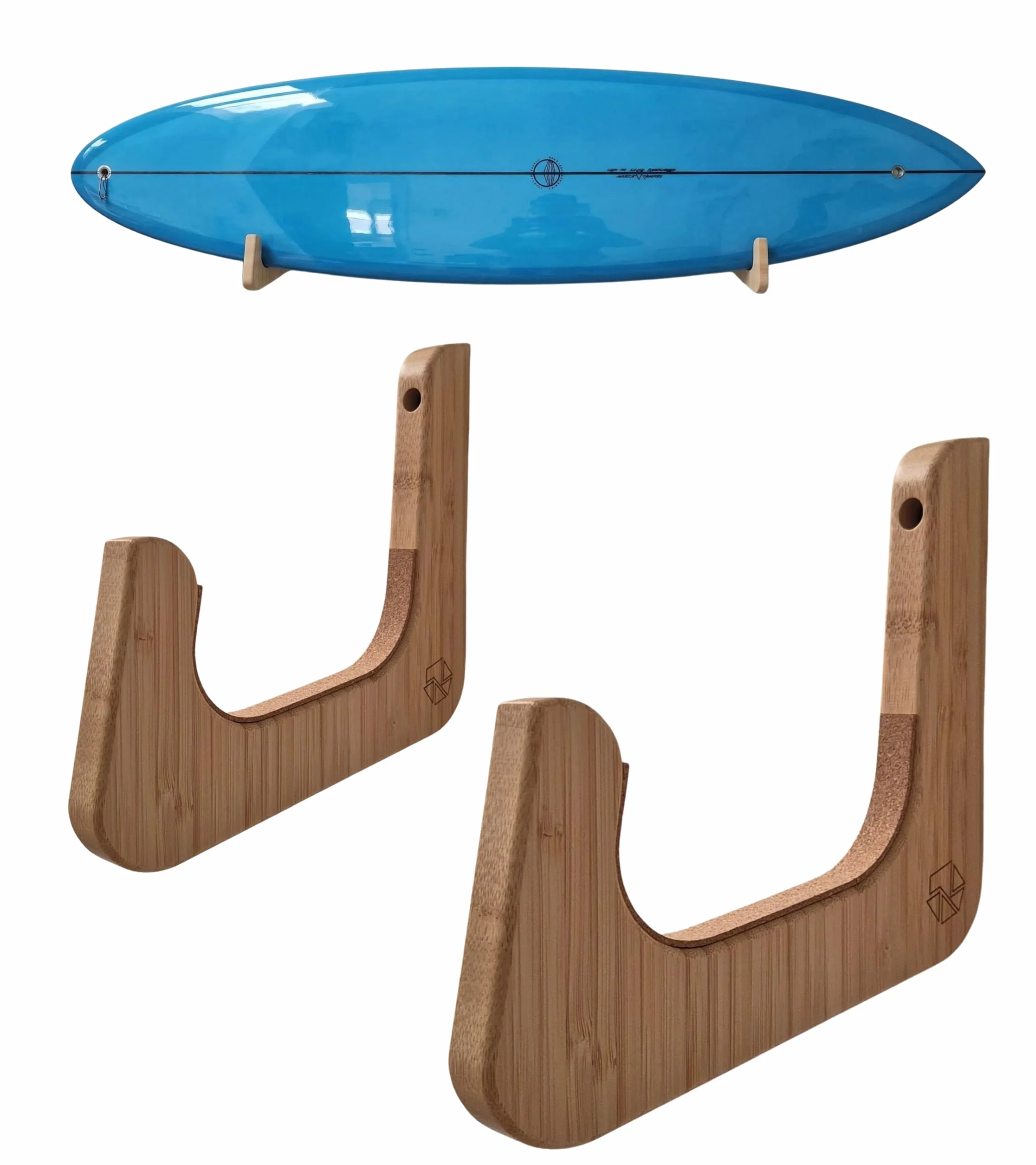 Soporte para Tabla de Surf de Pared y Paddle Surf Horizontal - Colgador de Madera