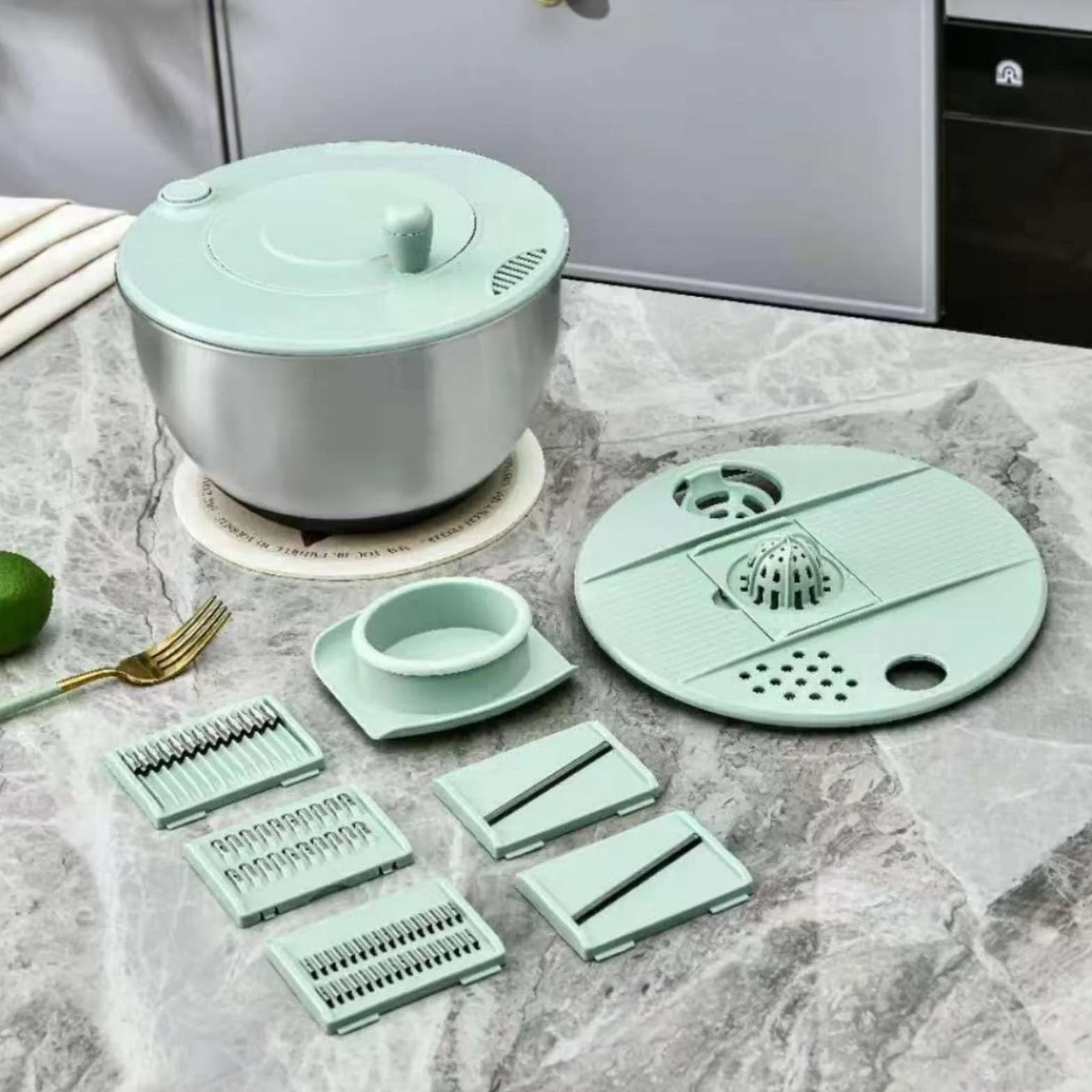 Deshidratador De Ensalada De Verduras Multifuncional Herramienta De Cocina Función De Deshidratación Con Cortadora De Pepino, Patata Y Zanahoria Para La Preparación De Alimentos