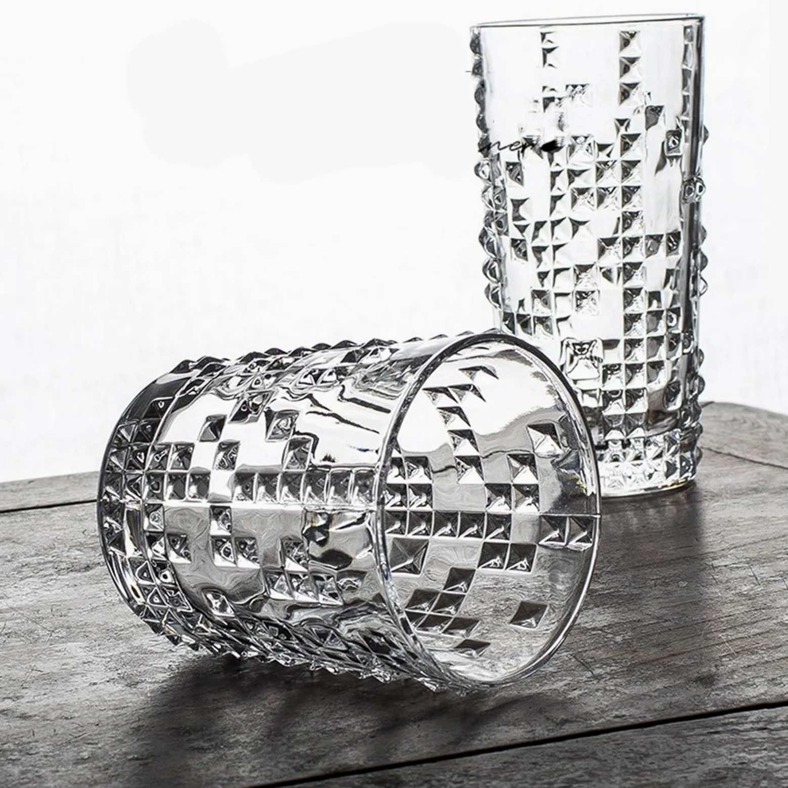 vaso de agua Paquete de 2 vasos cristal transparente sin plomo(Pequeño)