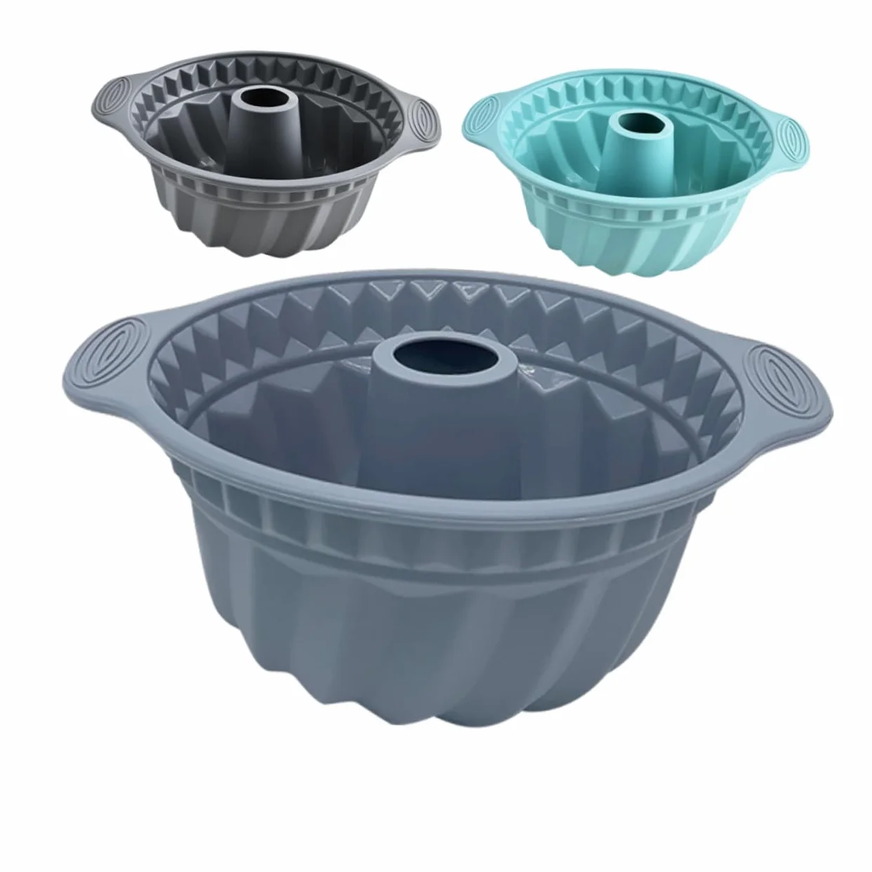 Mobestech 3piezas Molde Redondo De Silicona para Pasteles Antiadherente para Hornear Mousse De Herramientas para Hornear Pastel Casa Molde De Tubo Acanalado para Bizcochos