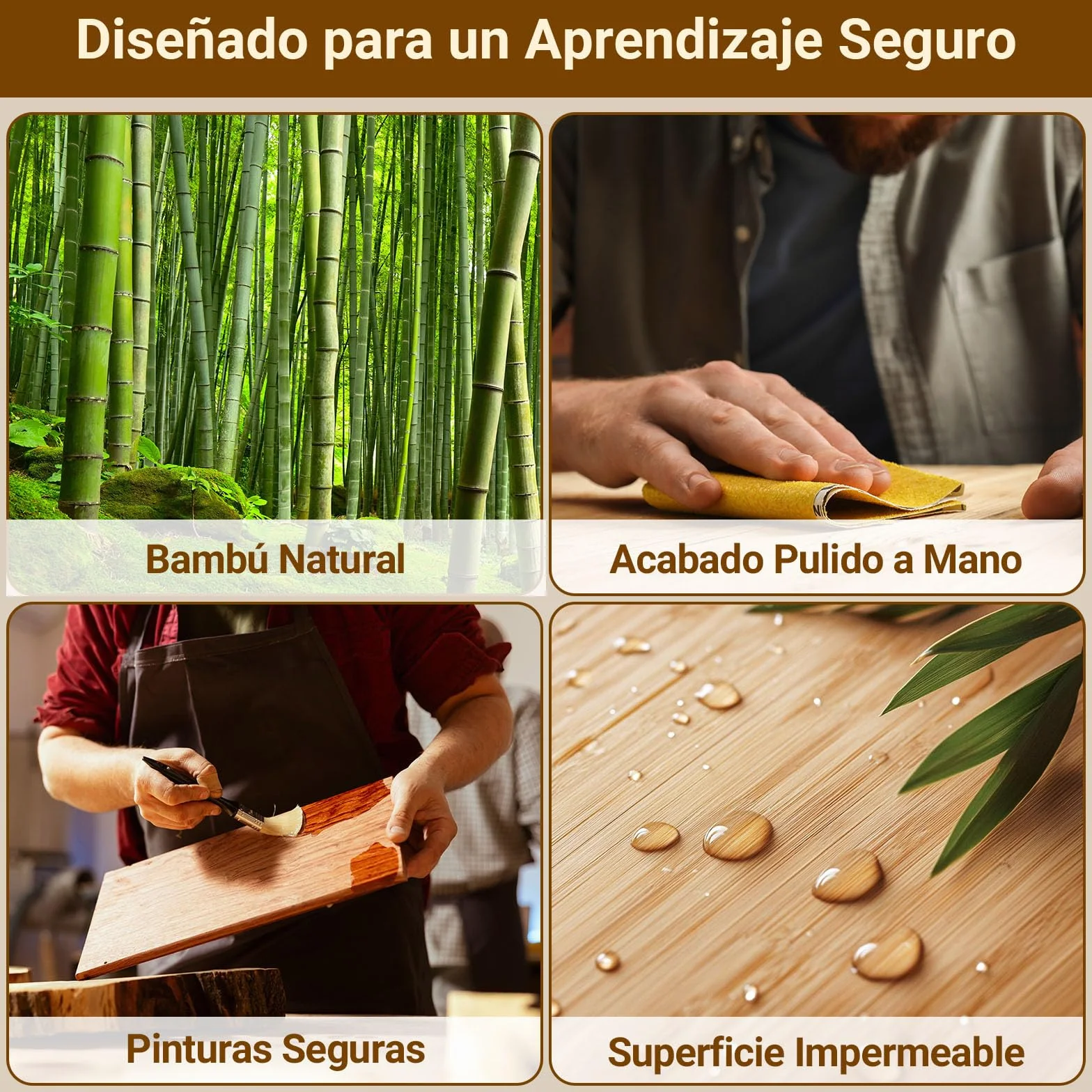COSYLAND Torre de Aprendizaje Montessori Natural Bamboo 18 Meses Antivuelco