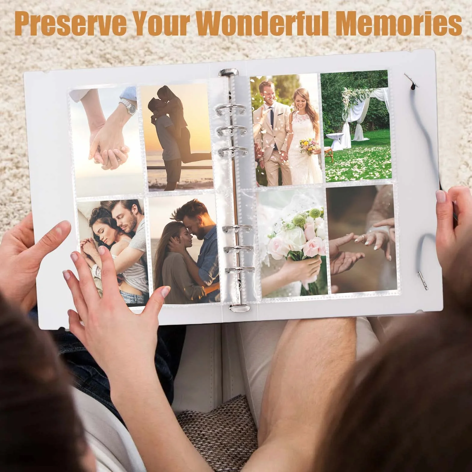Álbum de Fotos A5 Binder Kpop mini Photocards 4" Archivadores con Anillas Carpeta de 6 Agujeros + 30 Hojas de 4 Compartimentos para Fotos Tarjetas, Sellos con Pegatinas Adhesivos Alfanuméricos