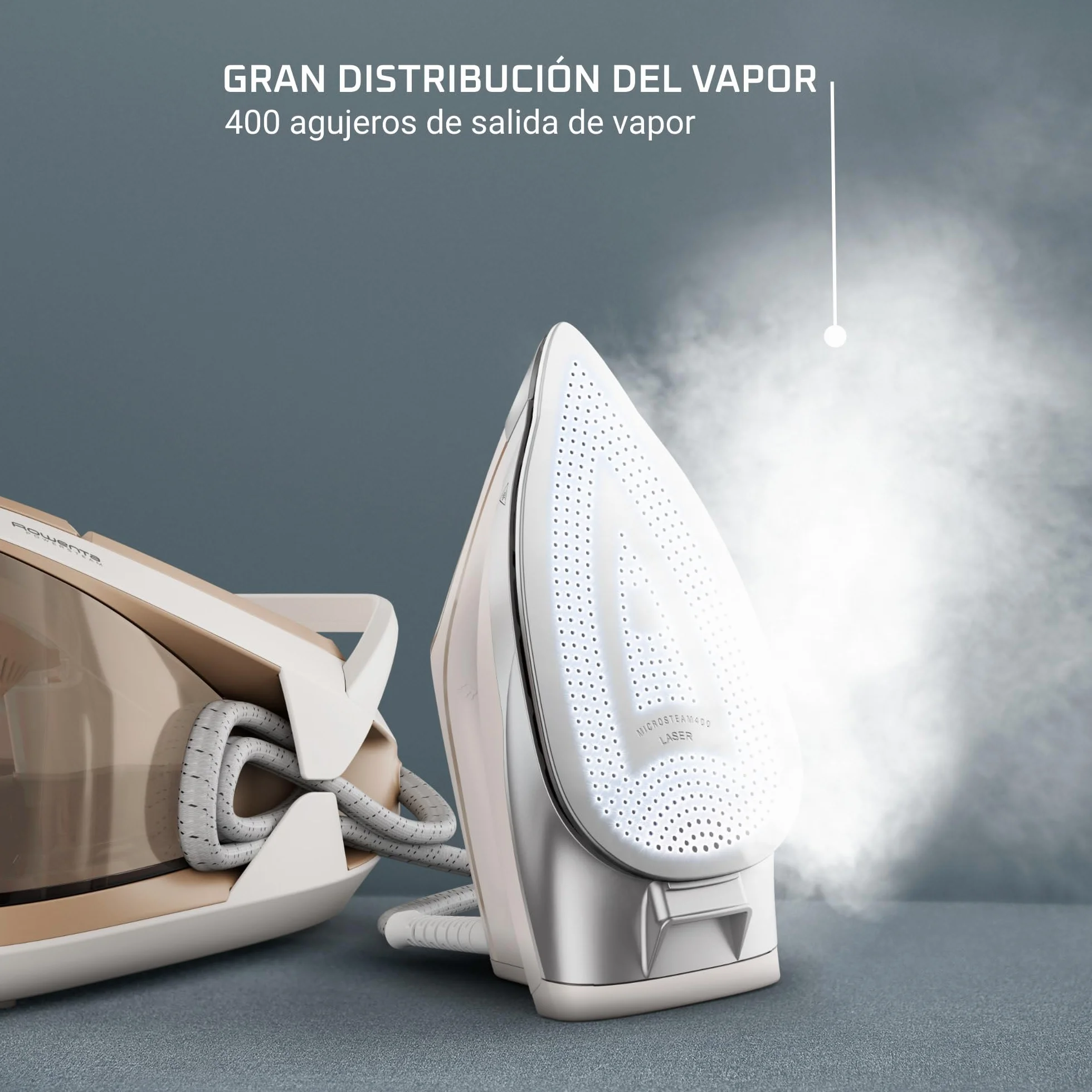 Rowenta Turbosteam Centro de Planchado Compacto, 6,5 Bar, Golpe de Vapor 350 g/min, Vapor Continuo 120 g/min, Depósito 1,7 L, Elimina Arrugas Difíciles, Fácil de Usar (Reacondicionado)