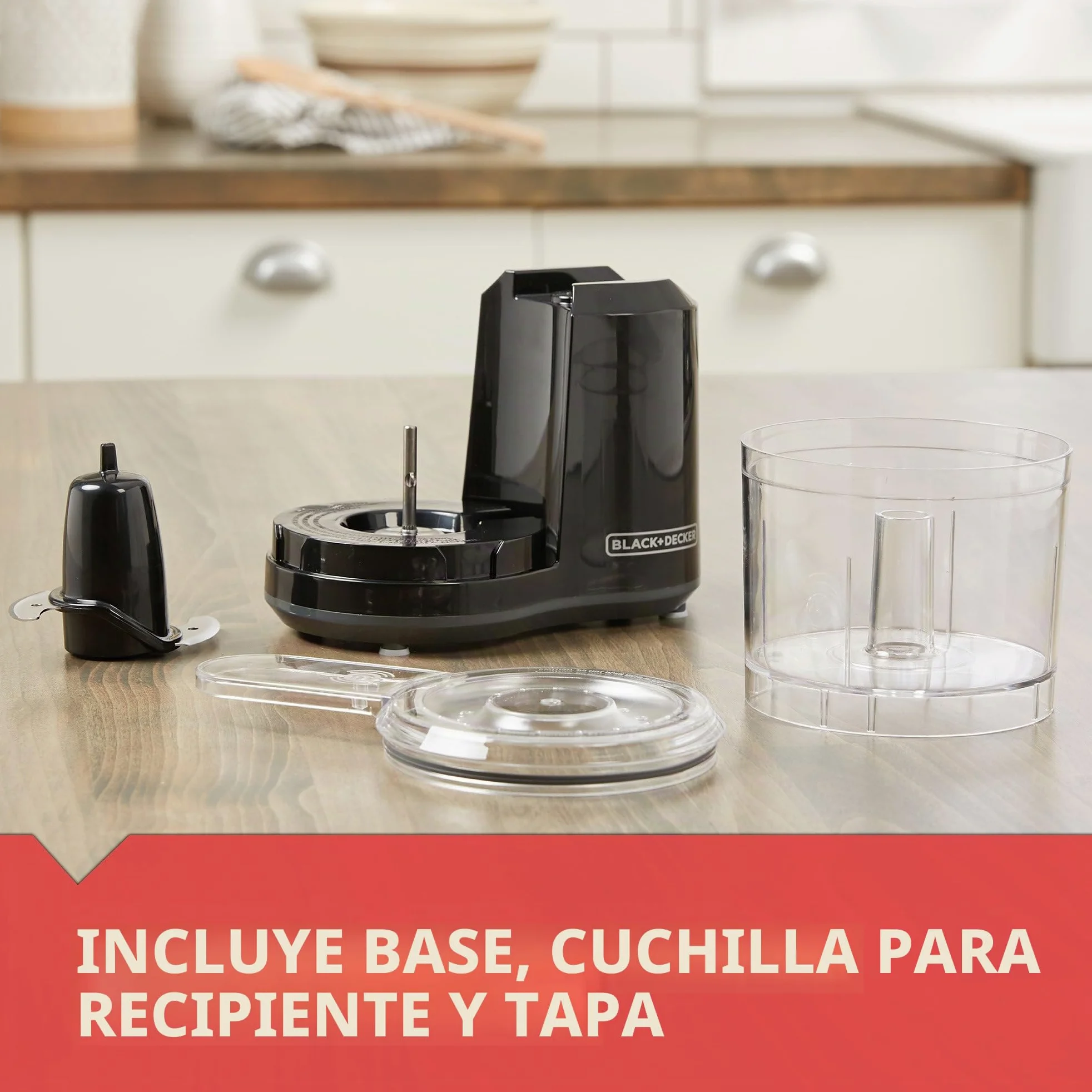 BLACK+DECKER Picador eléctrico de alimentos de 1.5 tazas, pulso de un solo toque, motor de 150 W, hoja que se mantiene afilada, apto para lavavajillas