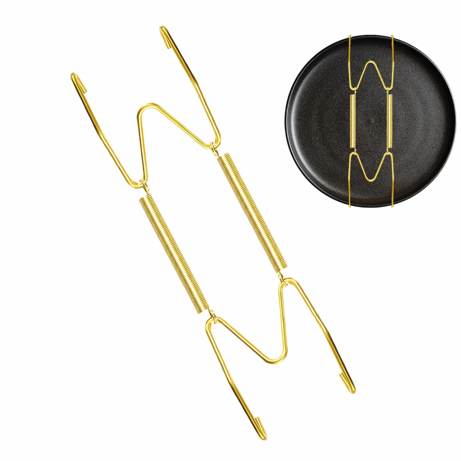 Genérico Hangers invisibles de latón: soportes de metal ajustables para platos decorativos, ganchos pequeños para azulejos, soportes de pared delgada para exposición elegante | Curvarse por