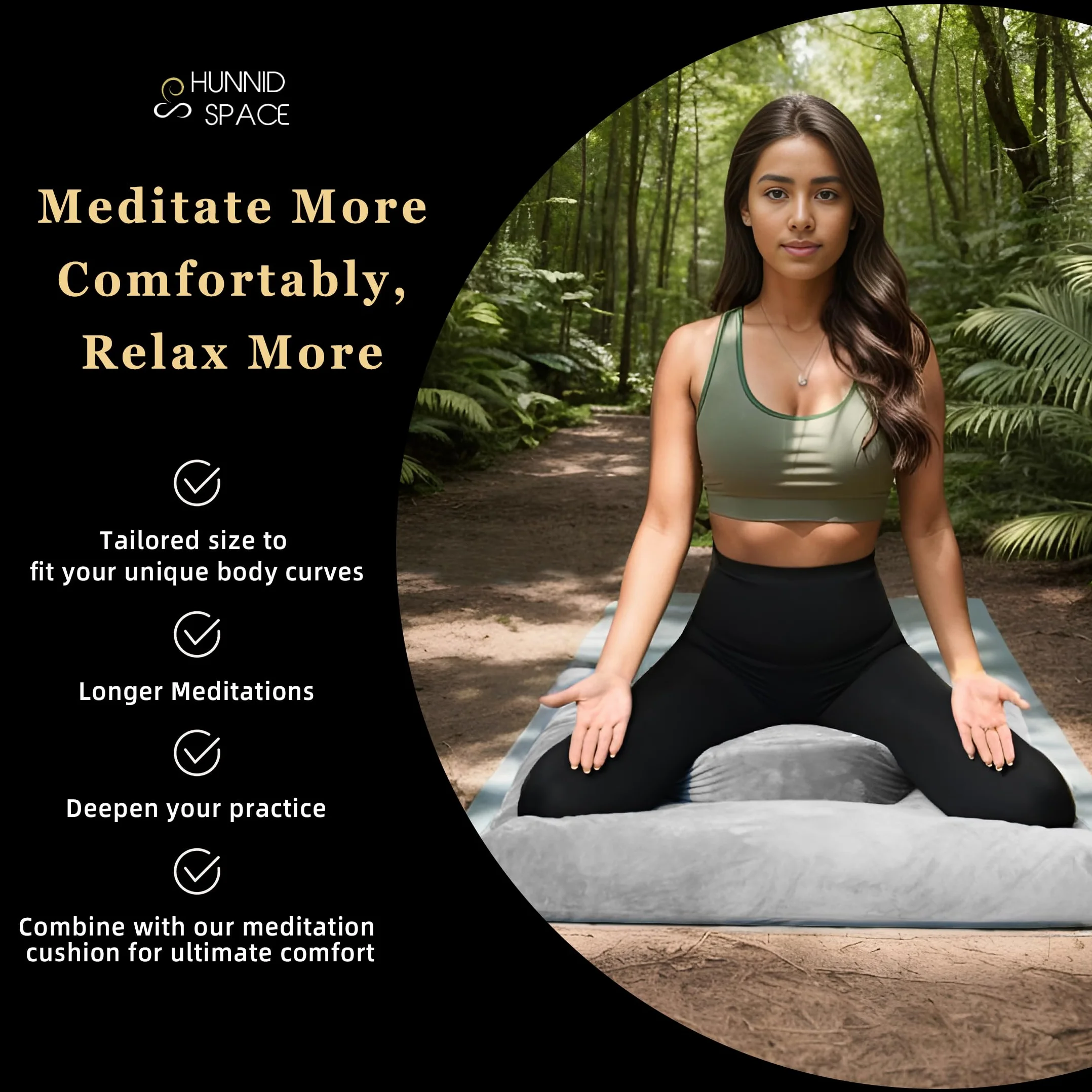 Cojín de meditación con Cascos de Trigo sarraceno y Mezcla de Espuma de Memoria Desmontable Lavable Cubierta Corta de Felpa Base antideslizpara Yoga, hogar, Oficina y Uso Multi-Escenario
