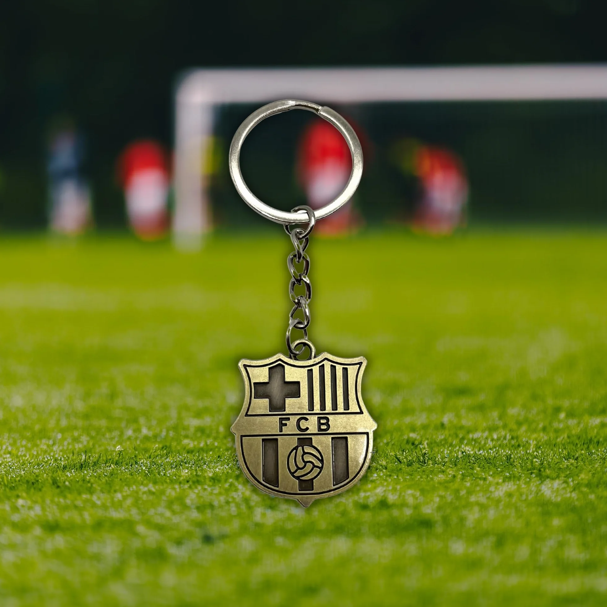 Llavero metálico Barsa dorado con emblema del Barça edición aficionado