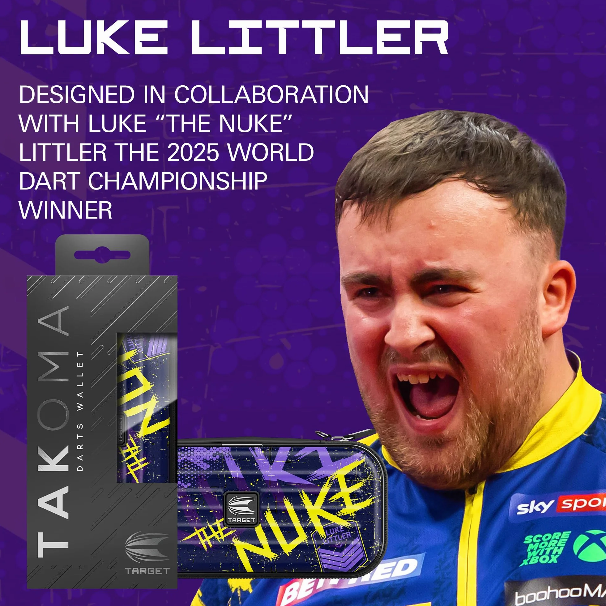 Target Darts Luke Littler XL Takoma Wallet - Funda de Dardos Luke Littler, Soporte de Dardos, Cartera de Dardos XL, Estuches de Almacenamiento para Juegos de Dardos, Funda de Dardos “The Nuke”