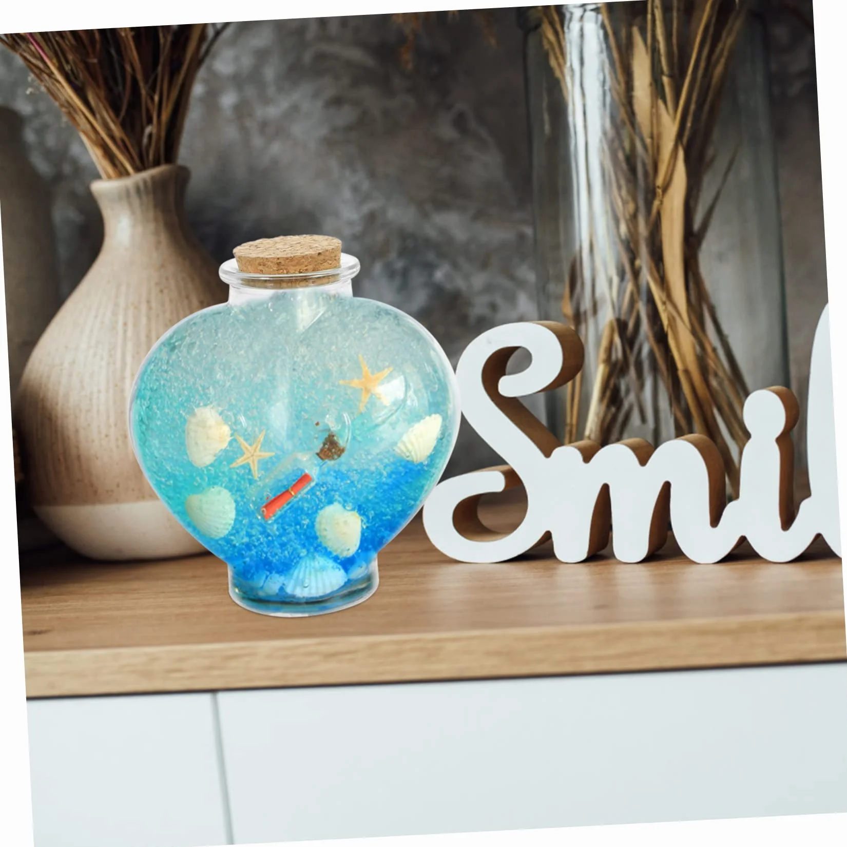 Artibetter Juego De 3 Botellas De Ceremonia De Arena Para Boda Transparente Con Frascos De Vidrio En Forma De Corazón Y Prisma Para Decoración Artesanal Y Almacenamiento