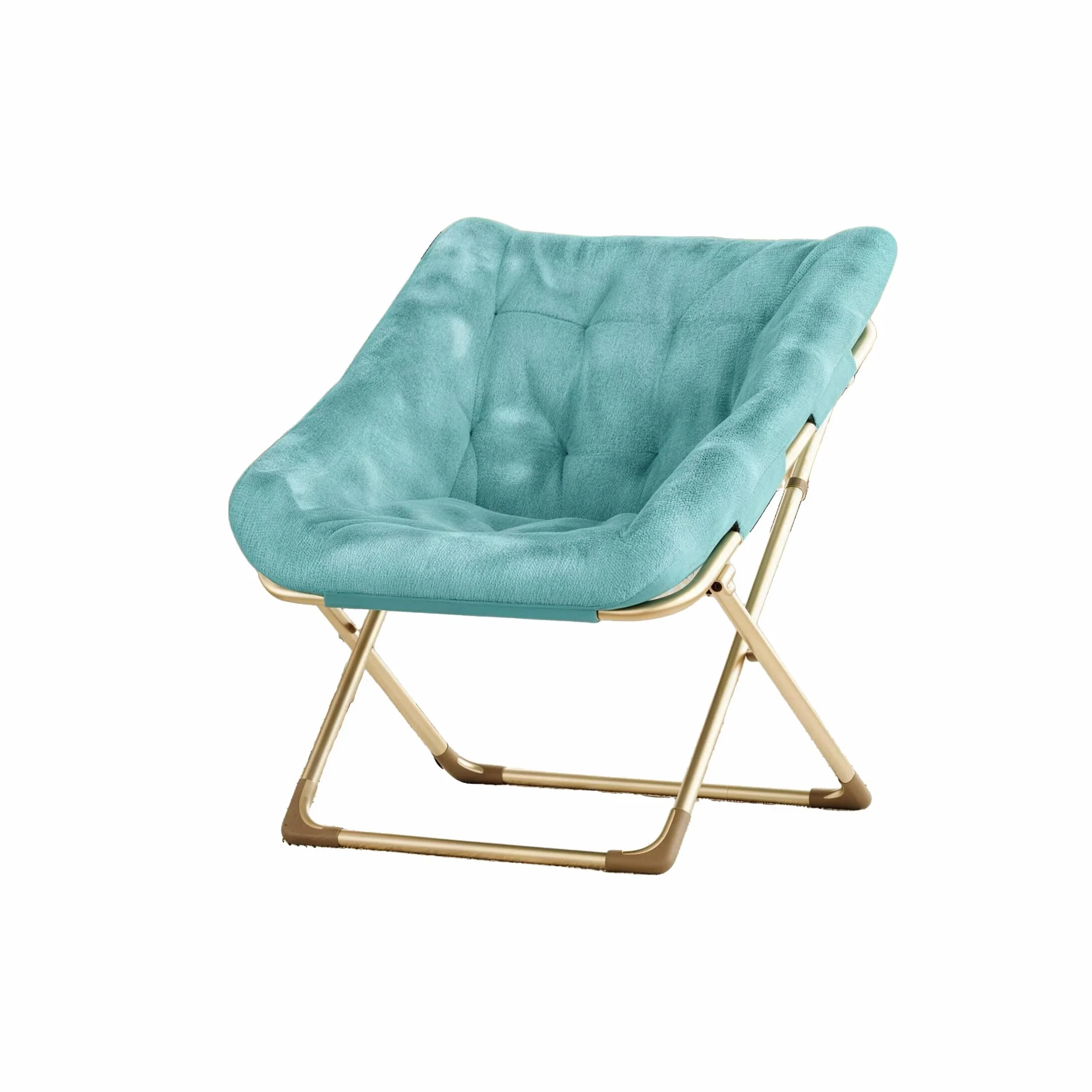 Zstar Silla Plegable Tipo Luna para Adultos, Sillón Lounge Cómodo con Estructura Robusta y Piel De Conejo Artificial Suave, Fácil De Almacenar, para Salón, Dormitorio o Apartamento