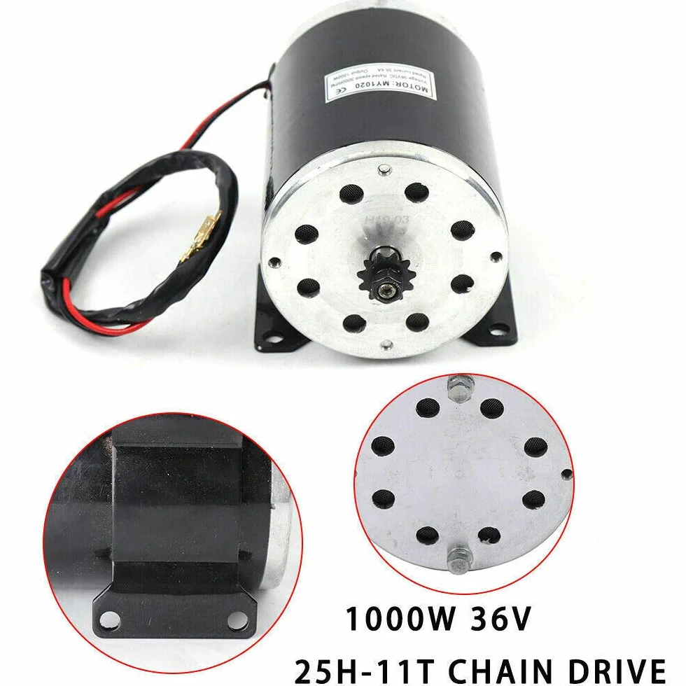 TFCFL 1000 W 36 V DC Motor Eléctrico Cepillo MY1020 Imán Permanente para Scooter Eléctrico Go-Kart