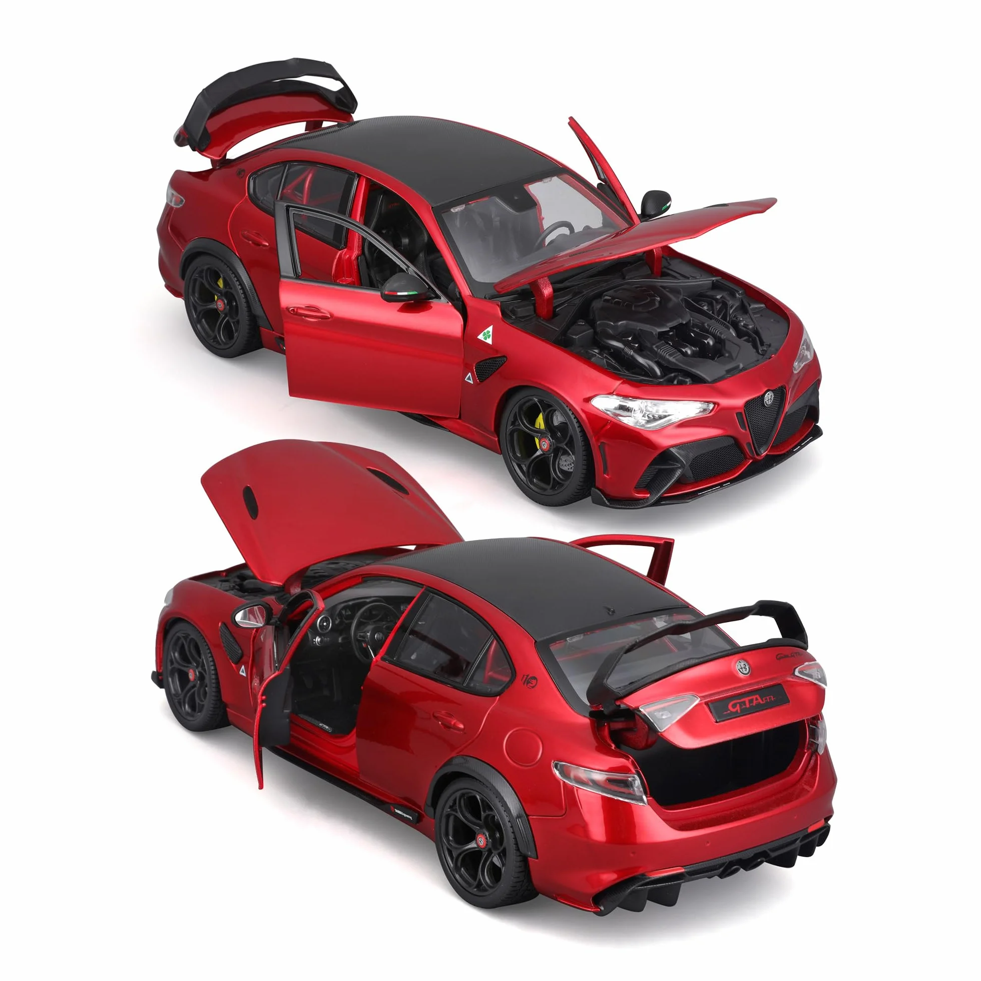 Bburago - Alfa Romeo Giulia GTA 2020, Coche Diecast a Escala 1:18, Réplica Detallada con 4 Puertas, Color Rojo, Licencia Oficial Alfa Romeo, Edad Recomendada 3+ Años