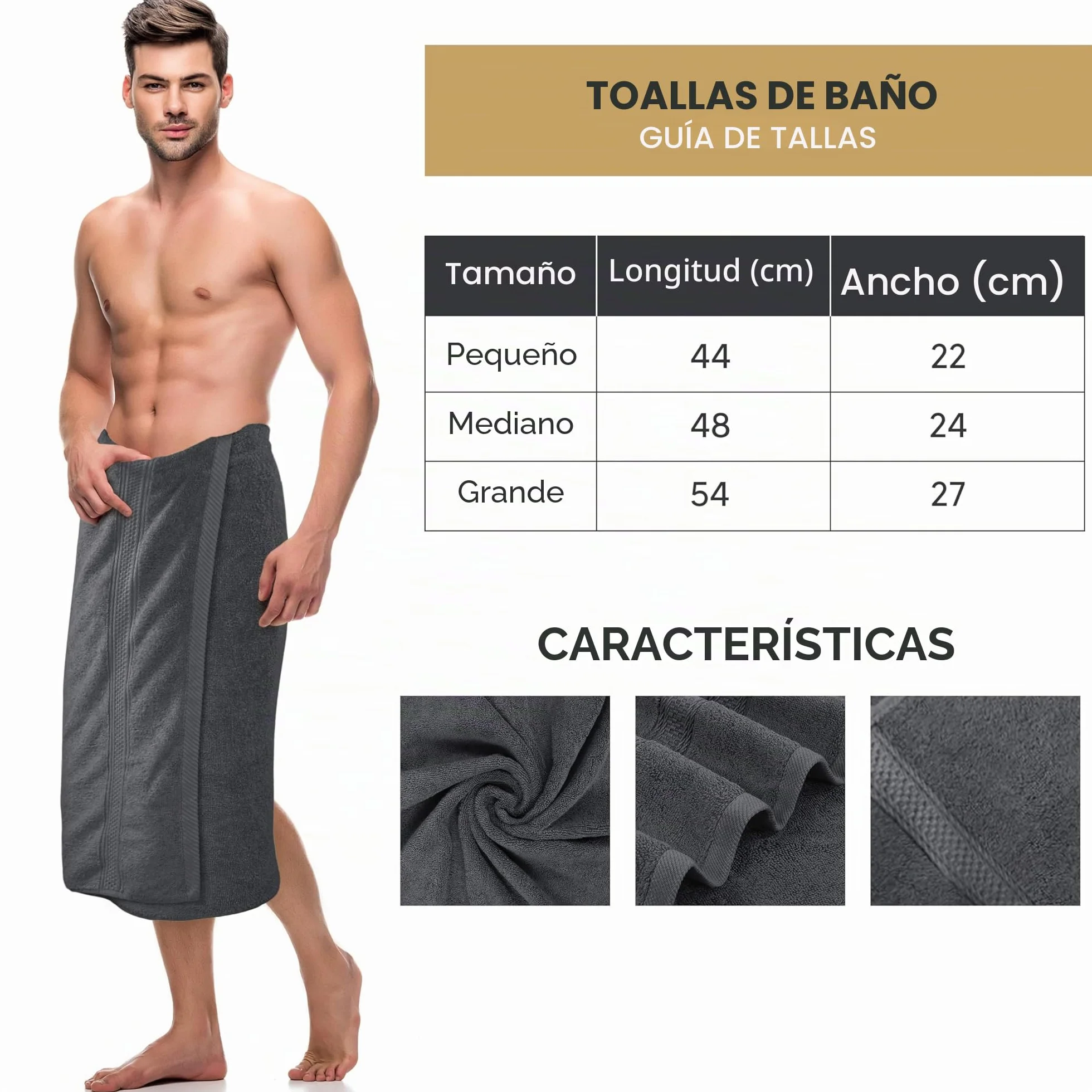 Utopia Towels - Conjunto de Toallas de baño (Paquete de 4, 69 x 137 cm) Toallas de algodón 100% Ring-Spun (Gris)