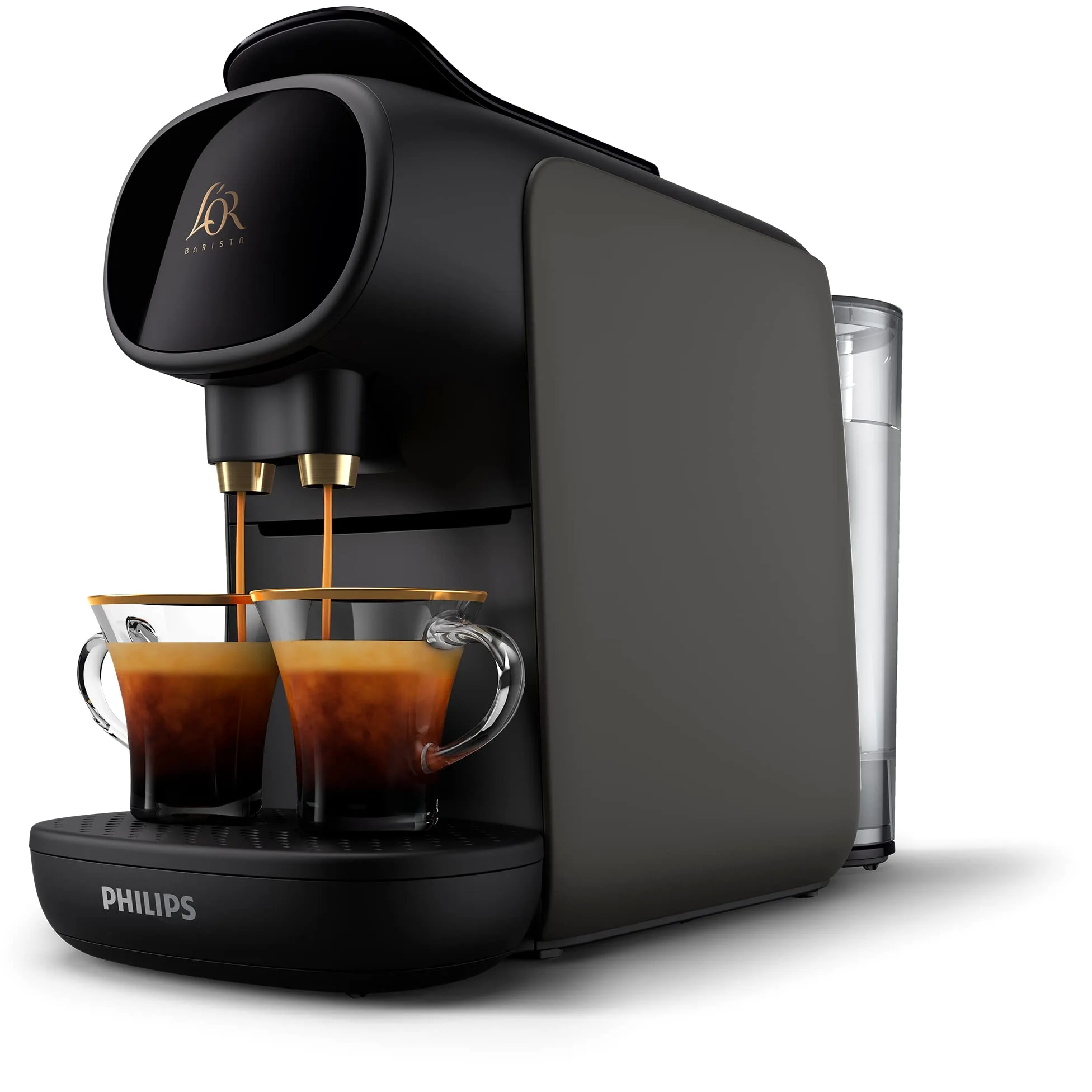 PHILIPS l'Or Barista Sublime Cafetera de Cápsulas, Gris Cachemir, Reconocimiento de Cápsula Doble, 1 o 2 Tazas, Bandeja de Goteo Ajustable, LM9012/20
