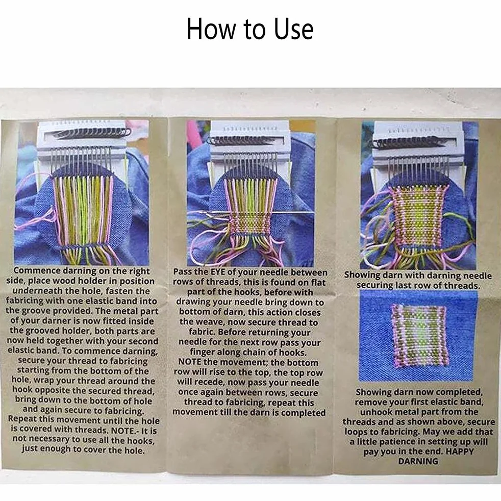 Mini Herramienta de Tejido Tipo Speedweve de Telar de Zurcir, Kit de Telar Pequeño, para Reparar Ropa, Artes de Tejido de Bricolaje, Telar de Remendar Rápidamente Portátil (Pelo