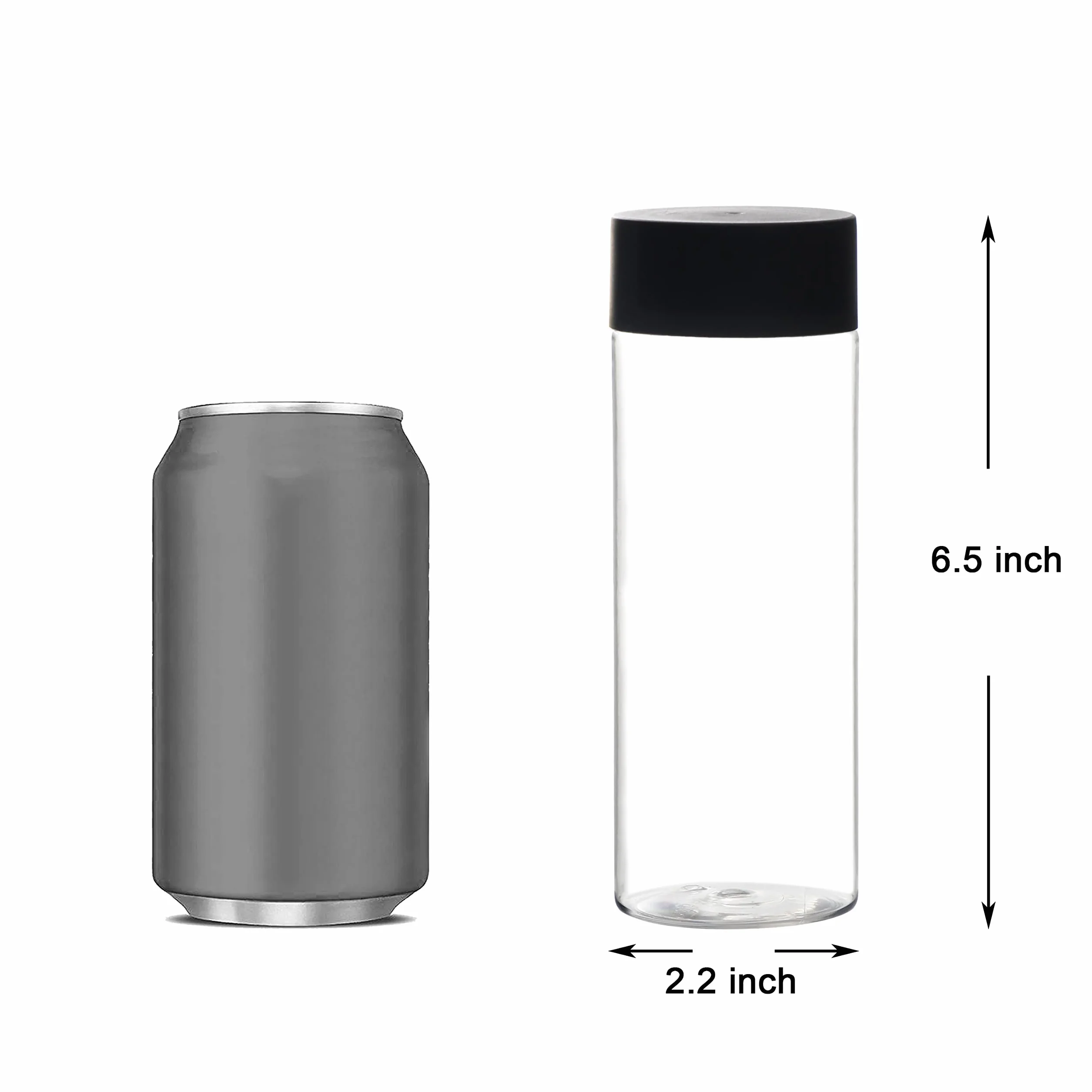 Youngever 8 Paquetes 300ML Botellas de Jugo, Botellas de Plástico con Tapa