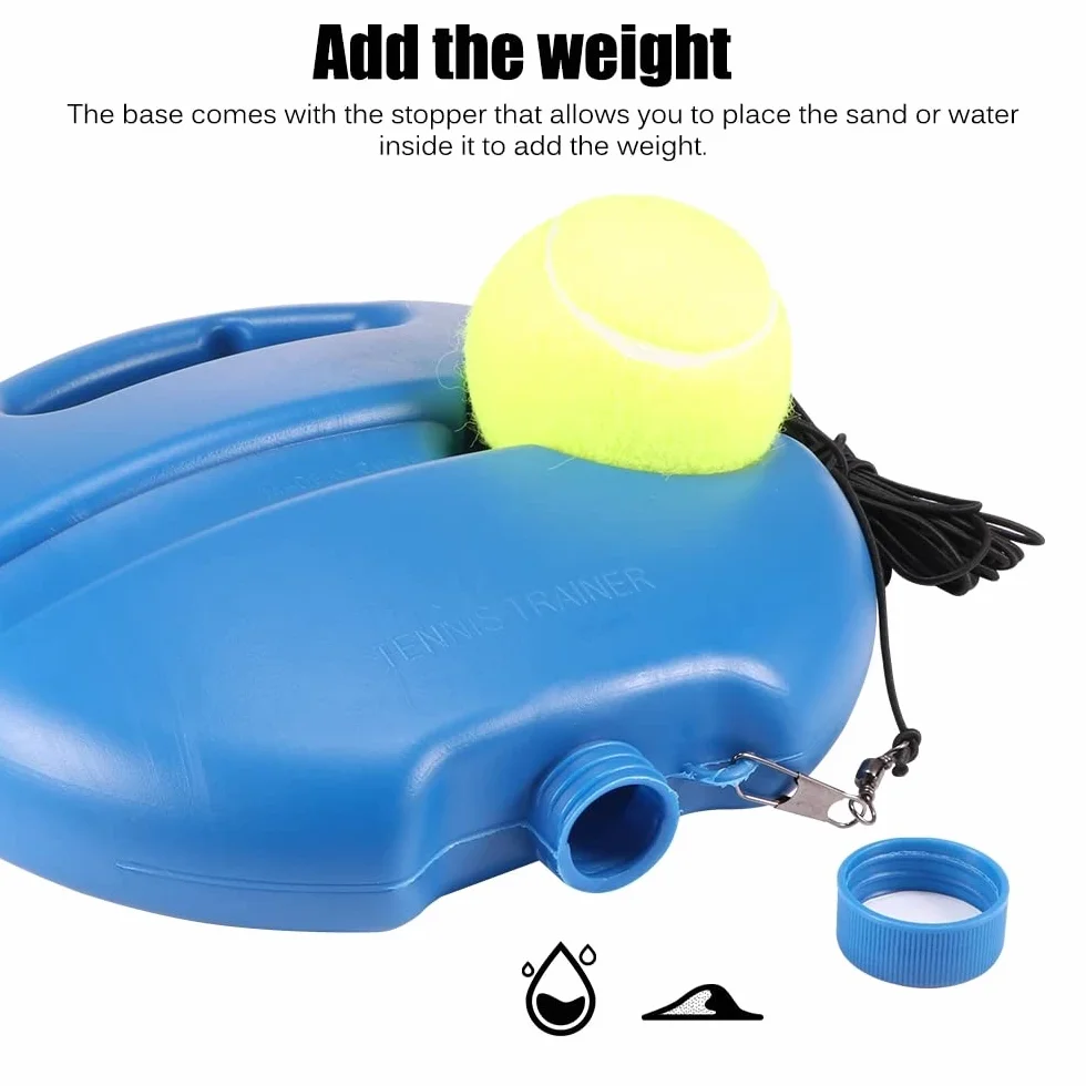Juego de entrenamiento de tenis, pelotas de entrenamiento de tenis con 2 pelotas de rebote y bolsa de almacenamiento, innovador juego de pelotas para exteriores, en el jardín, en el parque para niños