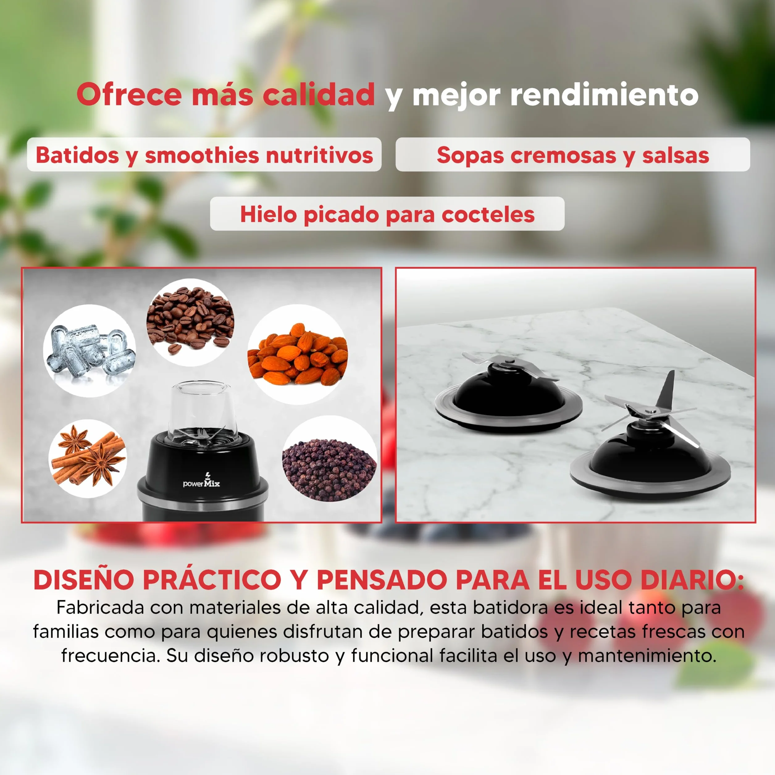 SOGO Batidora de Vaso, Dos Jarras de 1,5 Litros y de 0,3 Litros, Cuchilla Acero Inoxidable 1300W, Negro (BAT-SS-5545)