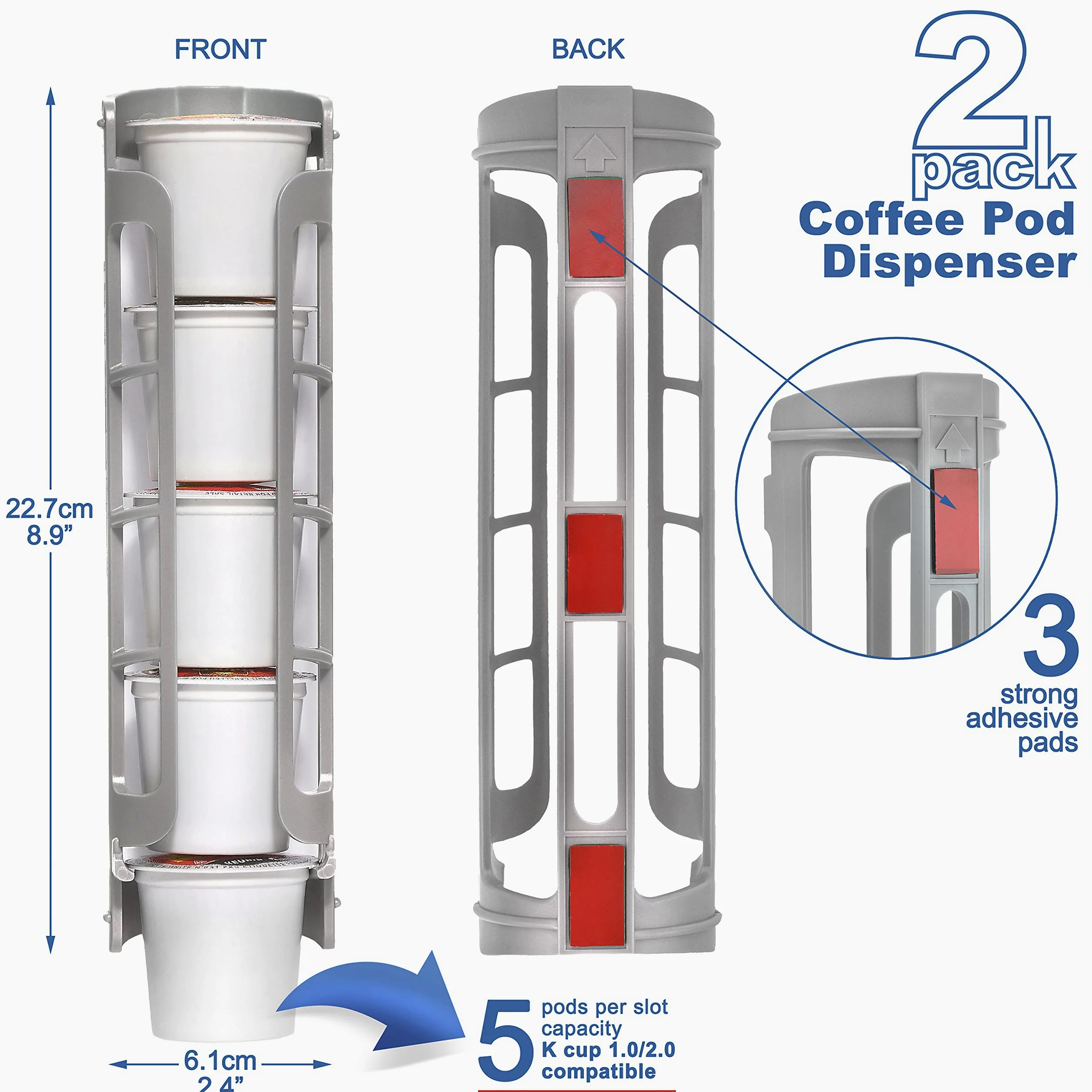 STORAGENIE Dispensador de ranura para cápsulas de café, soporte lateral para cafeteras de una sola porción