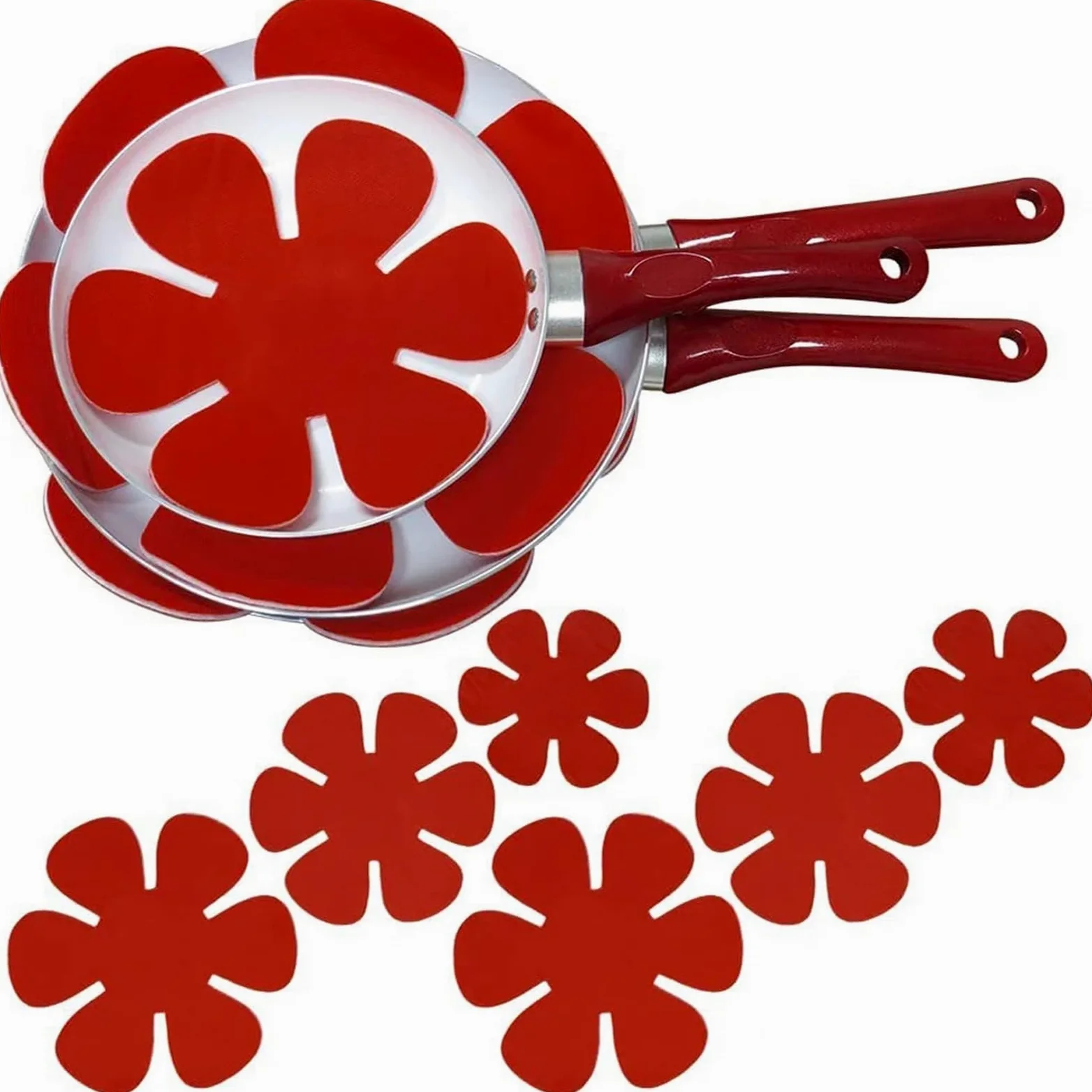 24 Uds. Protectores de ollas Fieltro Naranja, armarios organizados, Cacerola for apilar para la Cocina