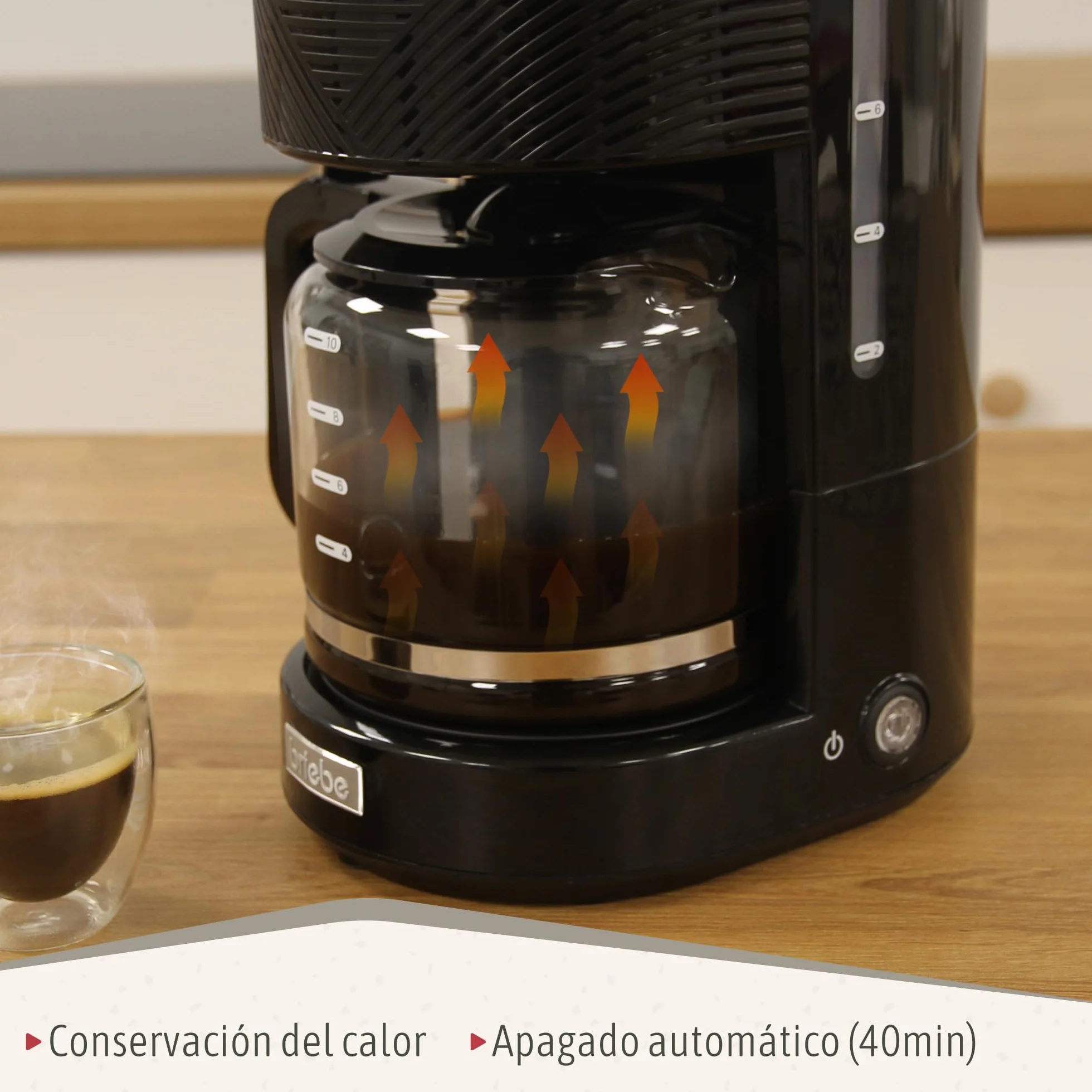 briebe Elegance Set Tostadora Pan Ranura Ancha 2 Rebanadas + Hervidor Agua Eléctrico 1,7L Inalámbrico 2200W Libre BPA + Cafetera Goteo Filtro 10 Tazas 1,25L, Pack Desayuno Diseño Moderno, Negro