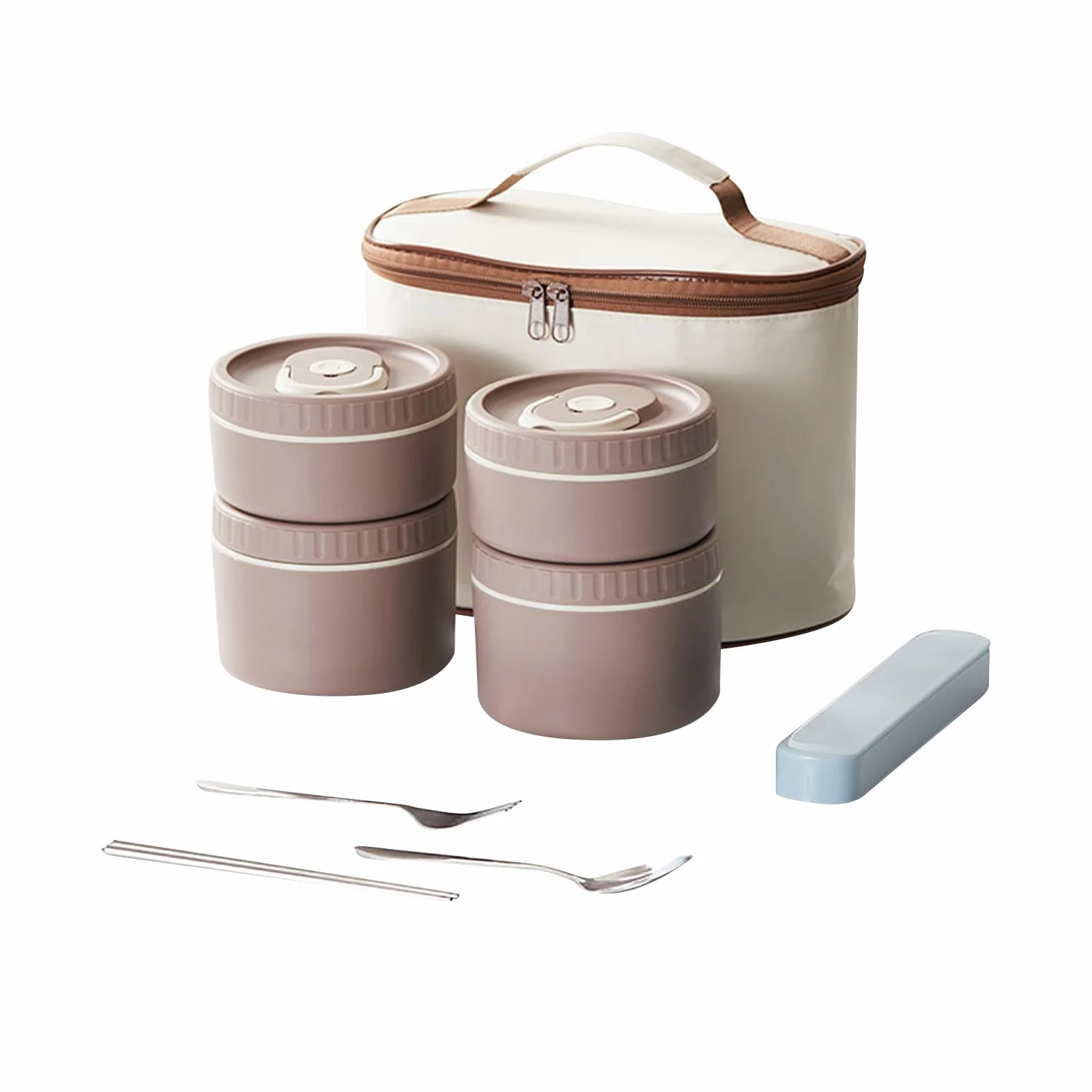Juego de fiambrera térmica de acero 304 de alta calidad con 4 compartimentos, bolsas térmicas y diseño a prueba de fugas para oficina, escuela, viajes, juego de cajas Bentos aisladas