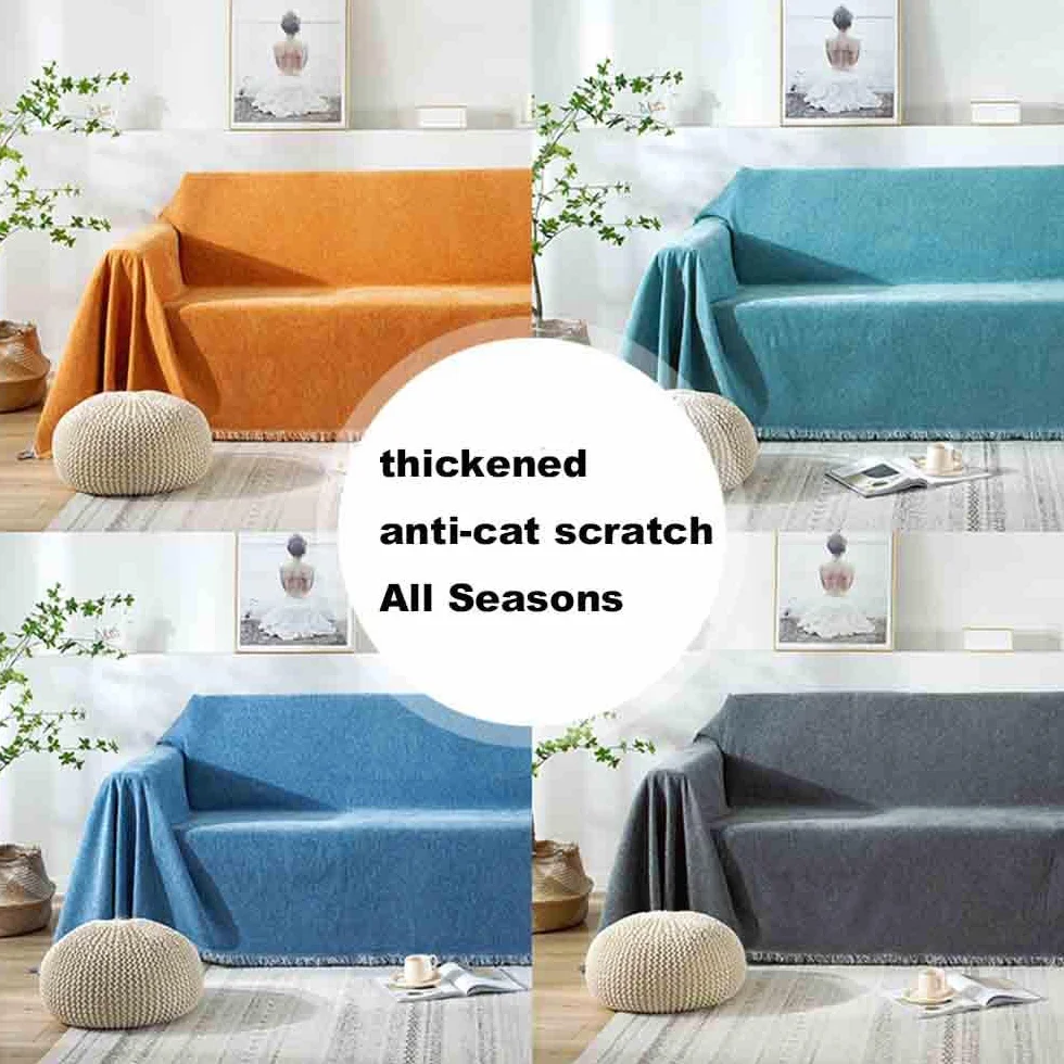 Manta Grande para Sofá, Plaid Impermeable, Chenille Mantas Grandes, Cubre Chaise Longue, Lavable (#396, 180x380cm)
