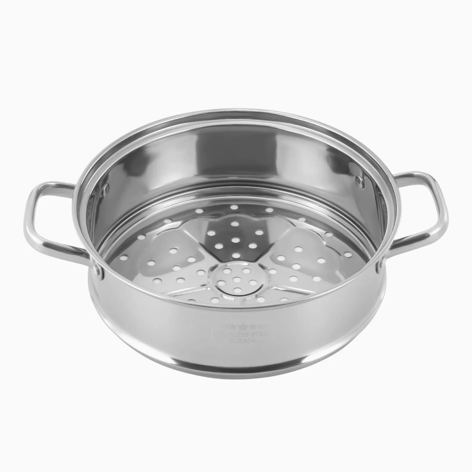 Olla de vapor de inducción Mantowarka de acero inoxidable de 5 capas, de acero inoxidable 304, con tapa de cristal, para cocina al vapor, integrada (plata, 28 cm)