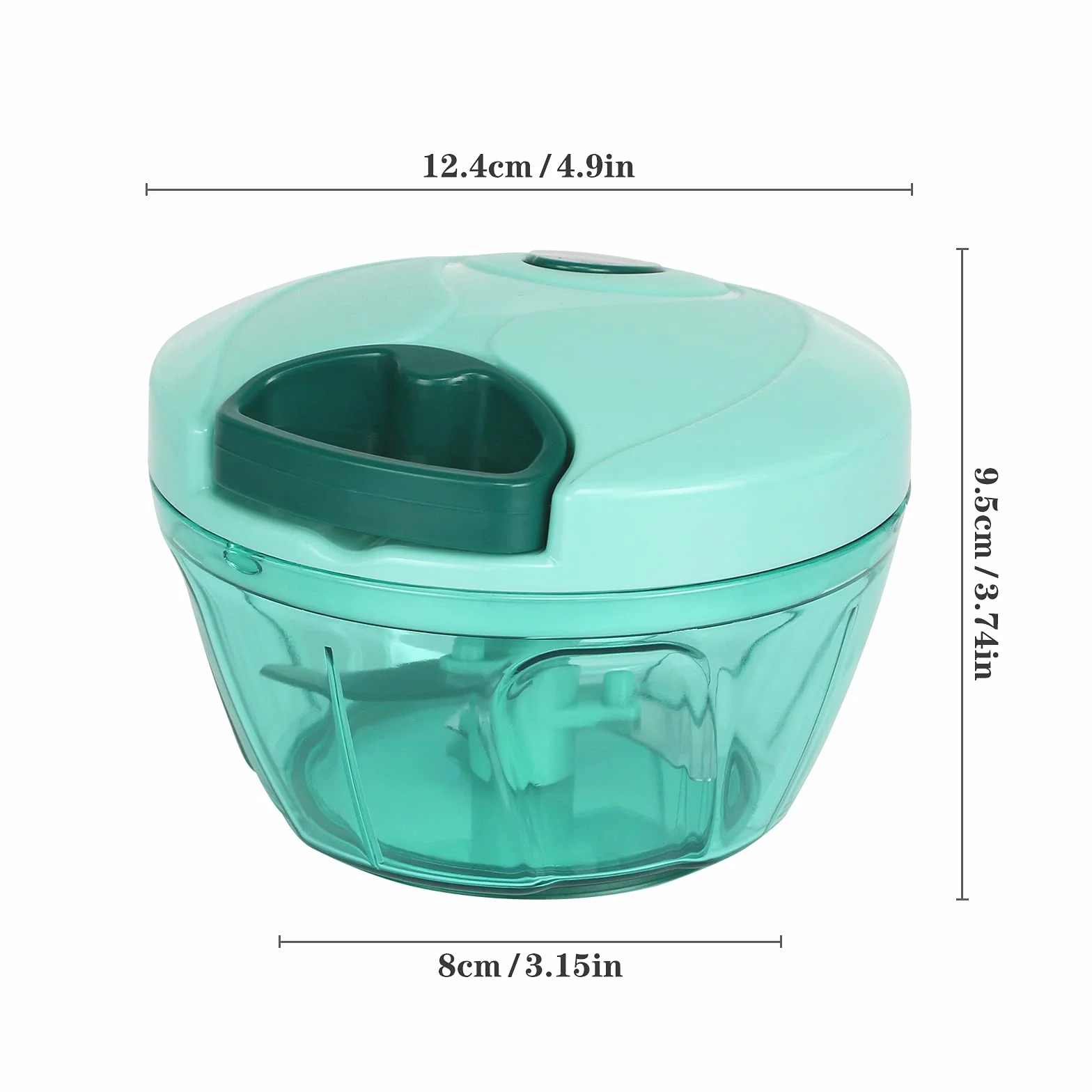 Cambom - Picador manual de alimentos, con cuerda para tirar de verduras, cebollas, material seguro para alimentos sin bisfenol A (2 tazas)