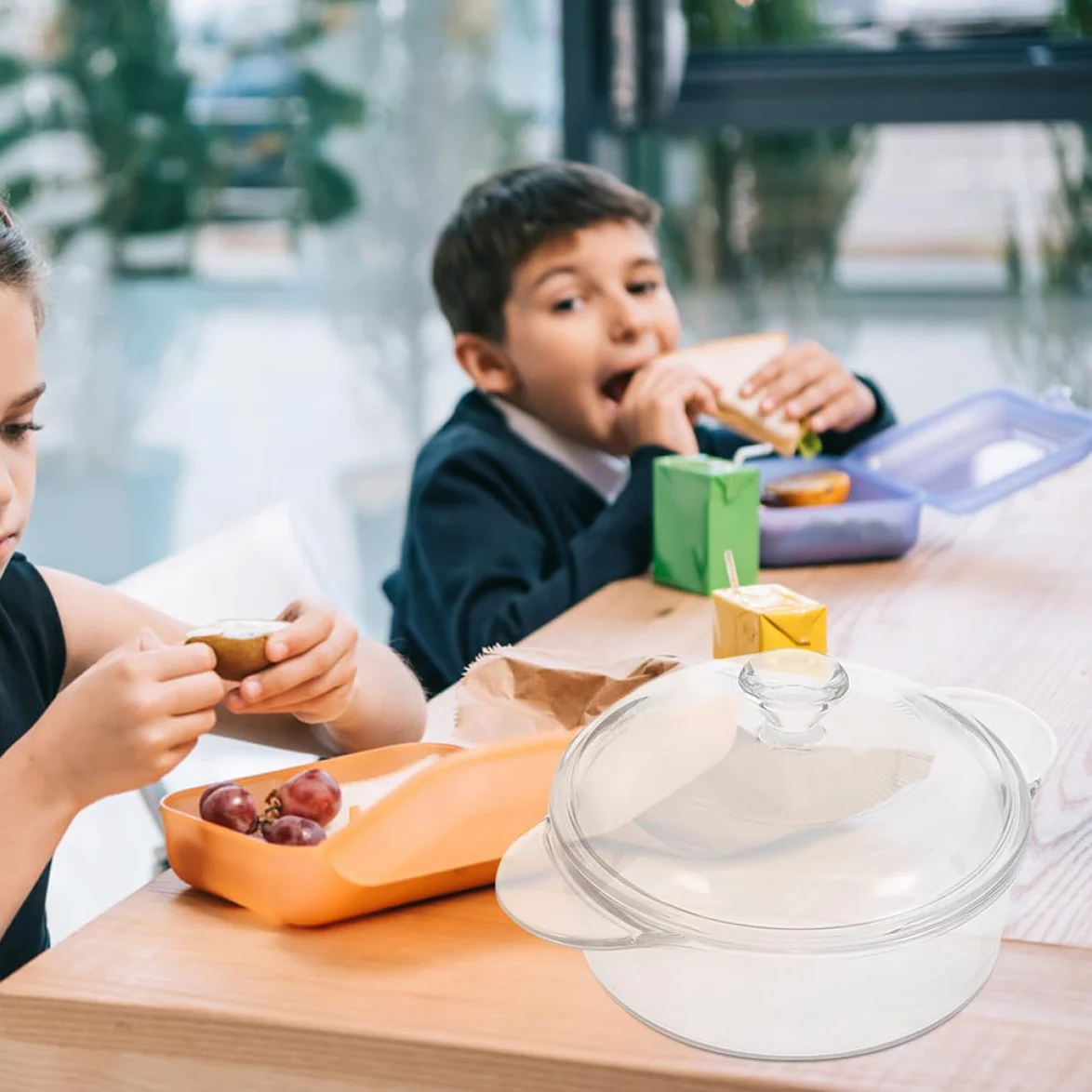 Bol de Vidrio Resistente al Calor de 1.7 litros con Tapa Transparente, Adecuado para Ensaladas y Postres, Duradero y Fácil de Limpiar para Uso Diario