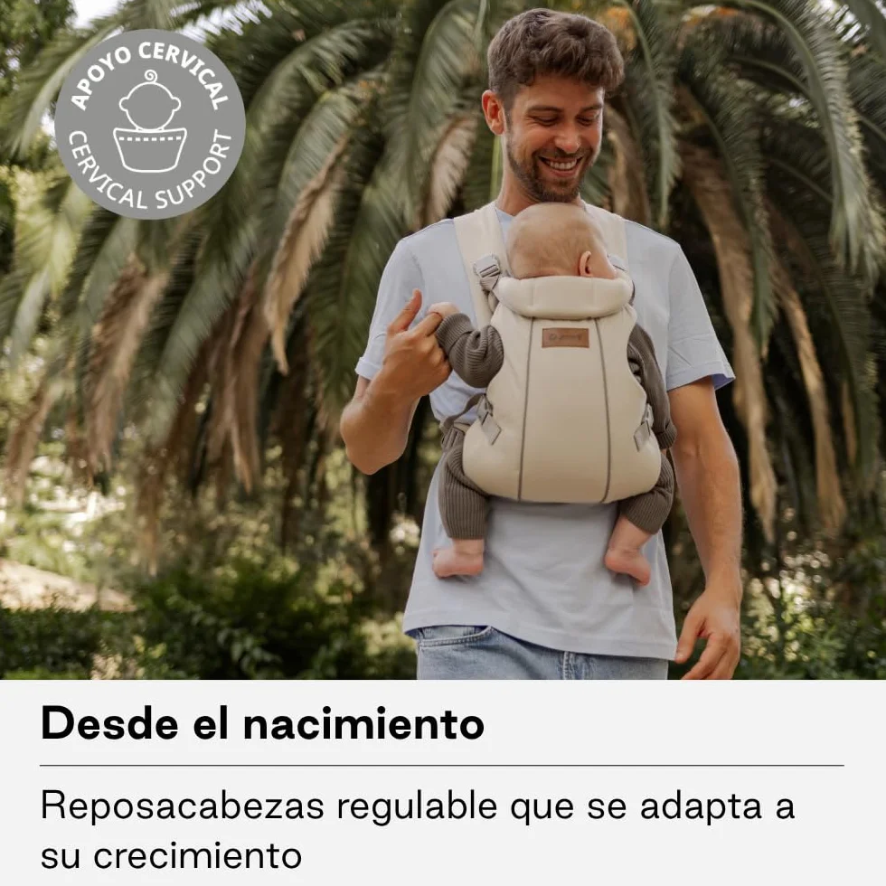Jané Dual Mochila Portabebé Ergonómica, 3,5-15 kg, 3 Posiciones, Transpirable, Beige