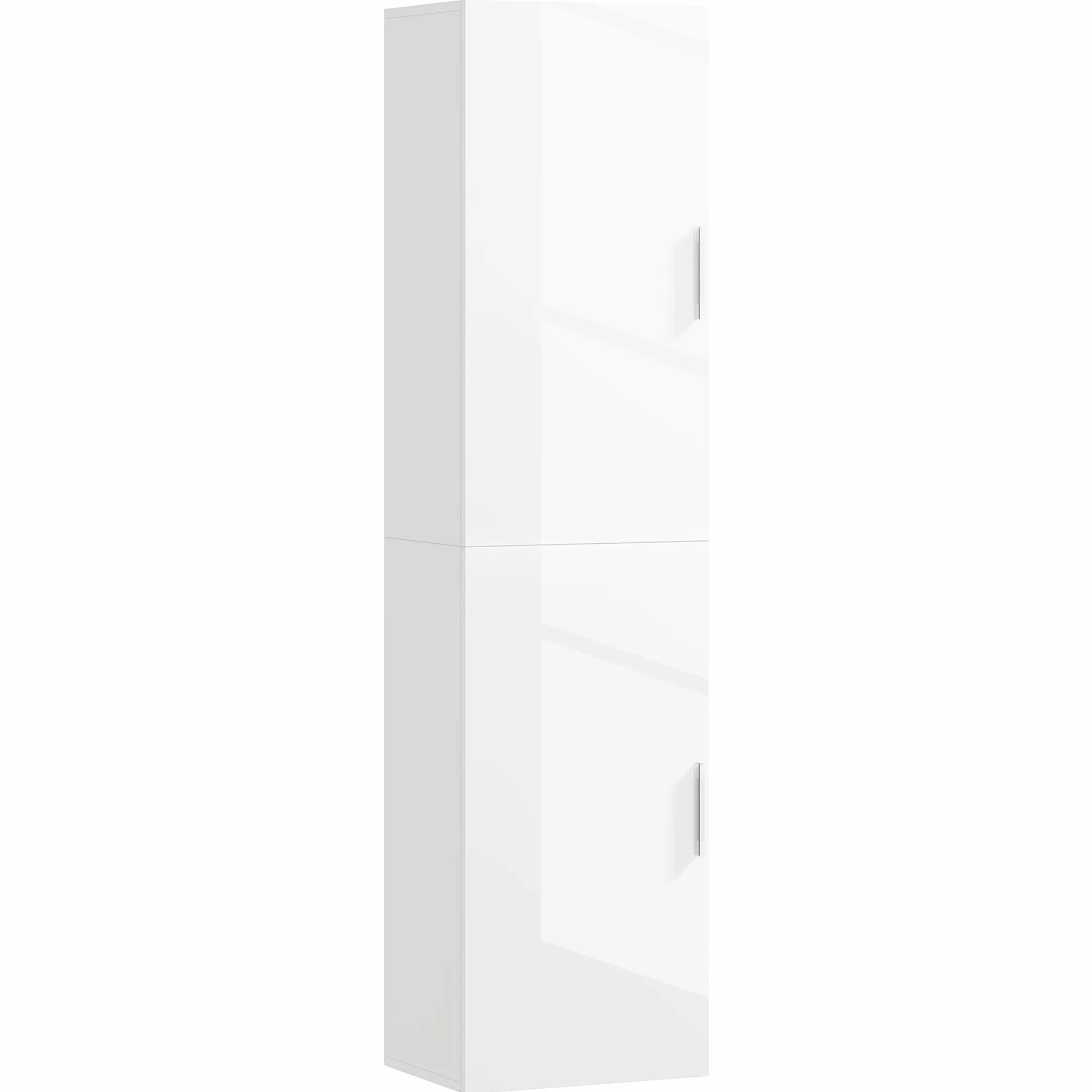 HOMCOM Armario de Baño de Pared Columna de Baño Estrecho con Estantes Ajustables y 2 Puertas Mueble de Baño Moderno para Espacio Pequeño 40x30x160 cm Blanco Brillo