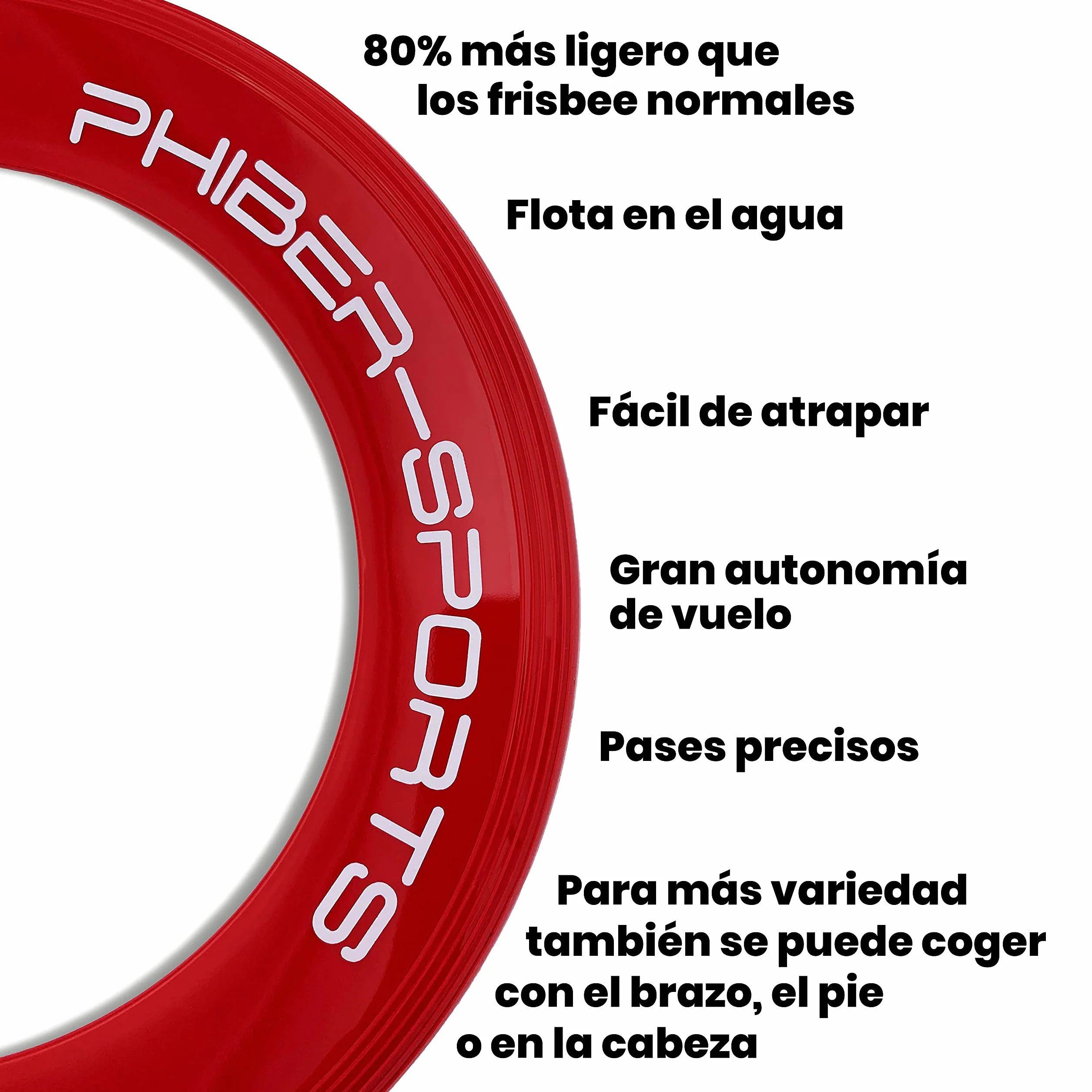 PHIBER-SPORTS Anillos de Frisbee Paquete de 2 Anillos de Lanzamiento 80% más Ligeros Fácil de atrapar