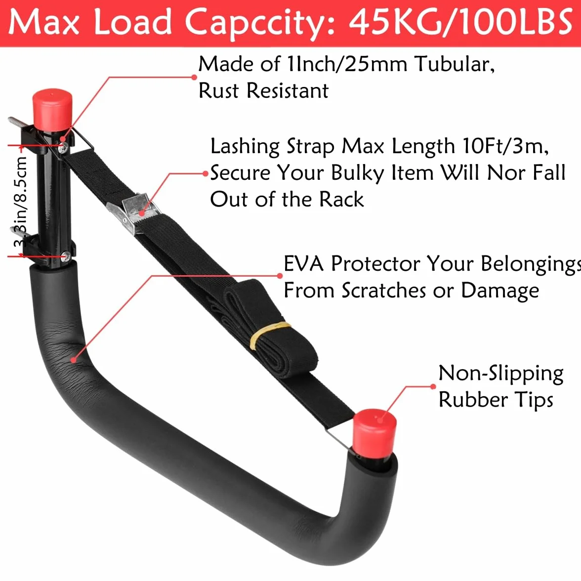 Soportes de almacenamiento para kayak de 39,5 cm, ganchos de pared para kayaks, SUP, tablas de surf, perchas resistentes con correas