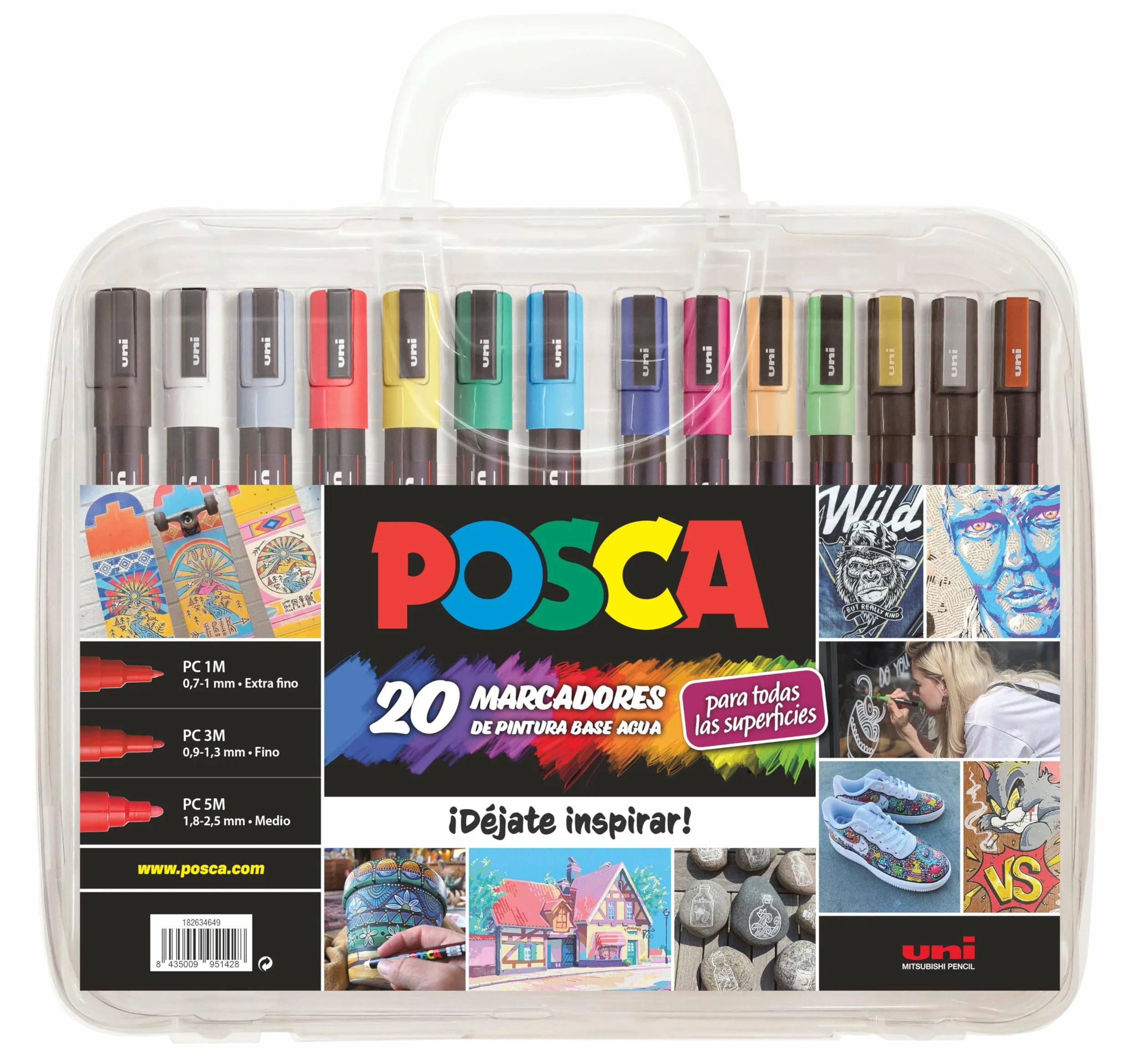 POSCA Estuche PC1m-3m-5m 20 unidades