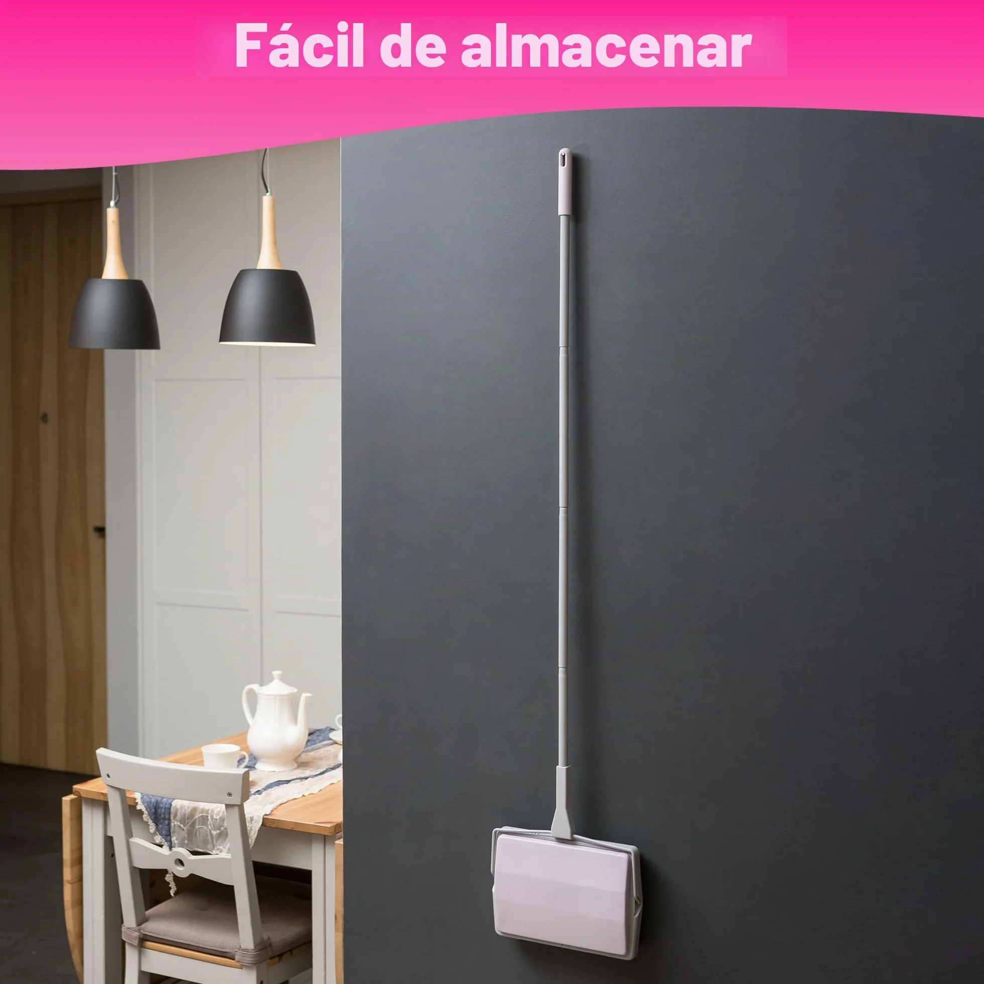 York Escoba Mecánica Recorrido Escoba De Alfombra para Recoger Las Suciedades Sweep Manual Sweeper Barredora de Mano Mopa para alfombras on Cuatro Ruedas Suaves Delgada Y Compacta Gris-Rosa