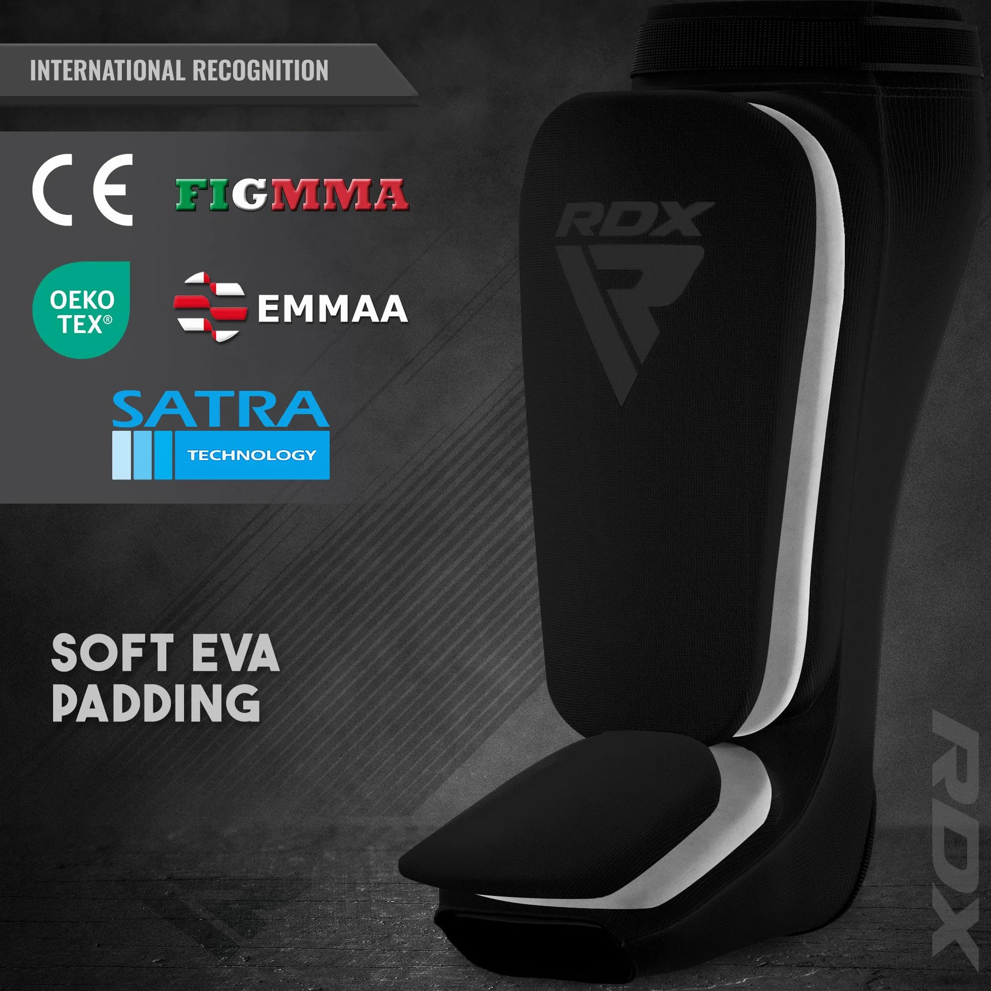 RDX Espinilleras Kick Boxing Muay Thai Protección Pads SATRA MMA Shin Guardia Sparring Boxeo BJJ Kárate Entrenamiento