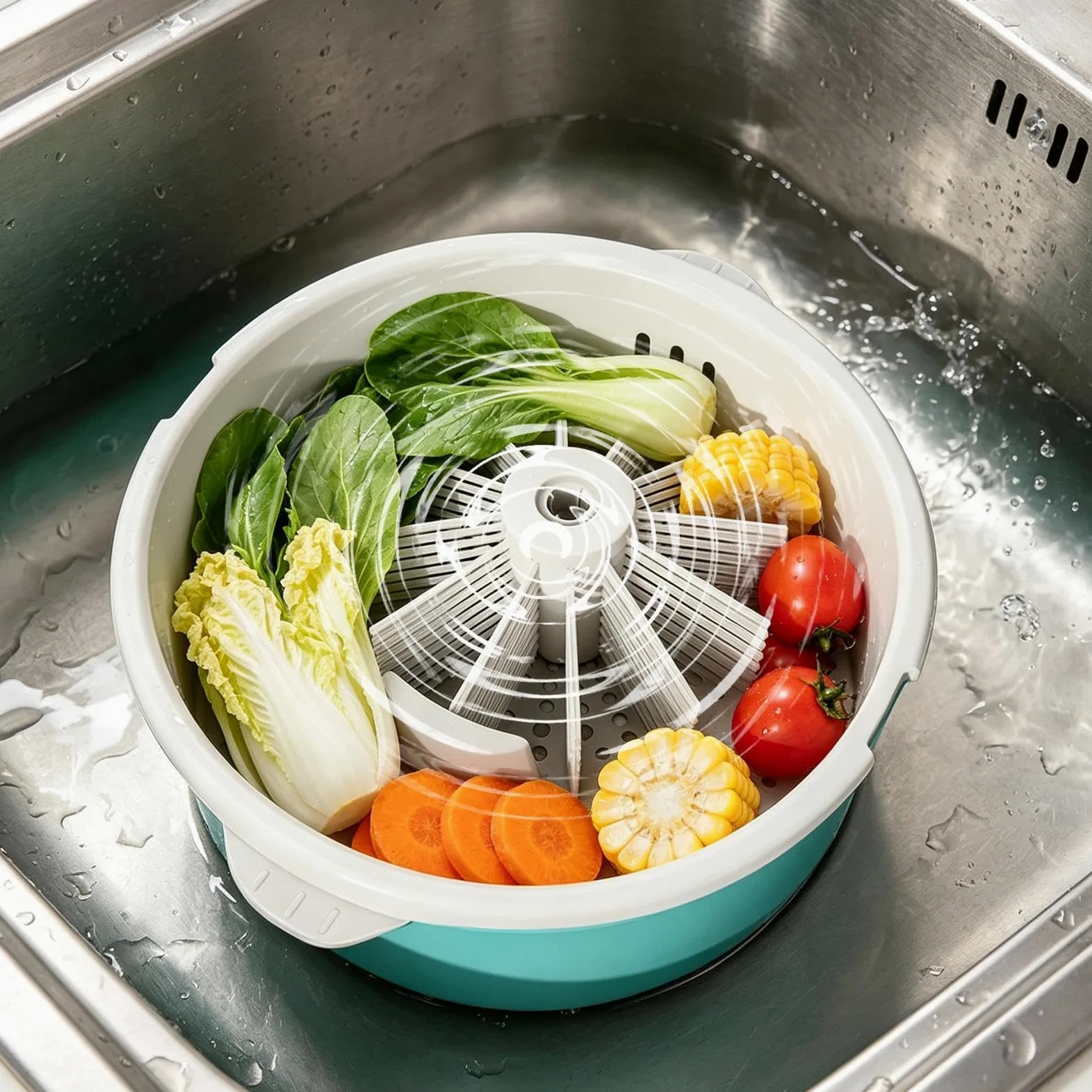 Gran centrifugadora de ensaladas Purificador multiusos, limpieza manual y | Máquina Para Lavar Frutas Y Verduras Para Uvas, Comida, Cocina, Restaurante, Camping, Cocinar, Preparar Co