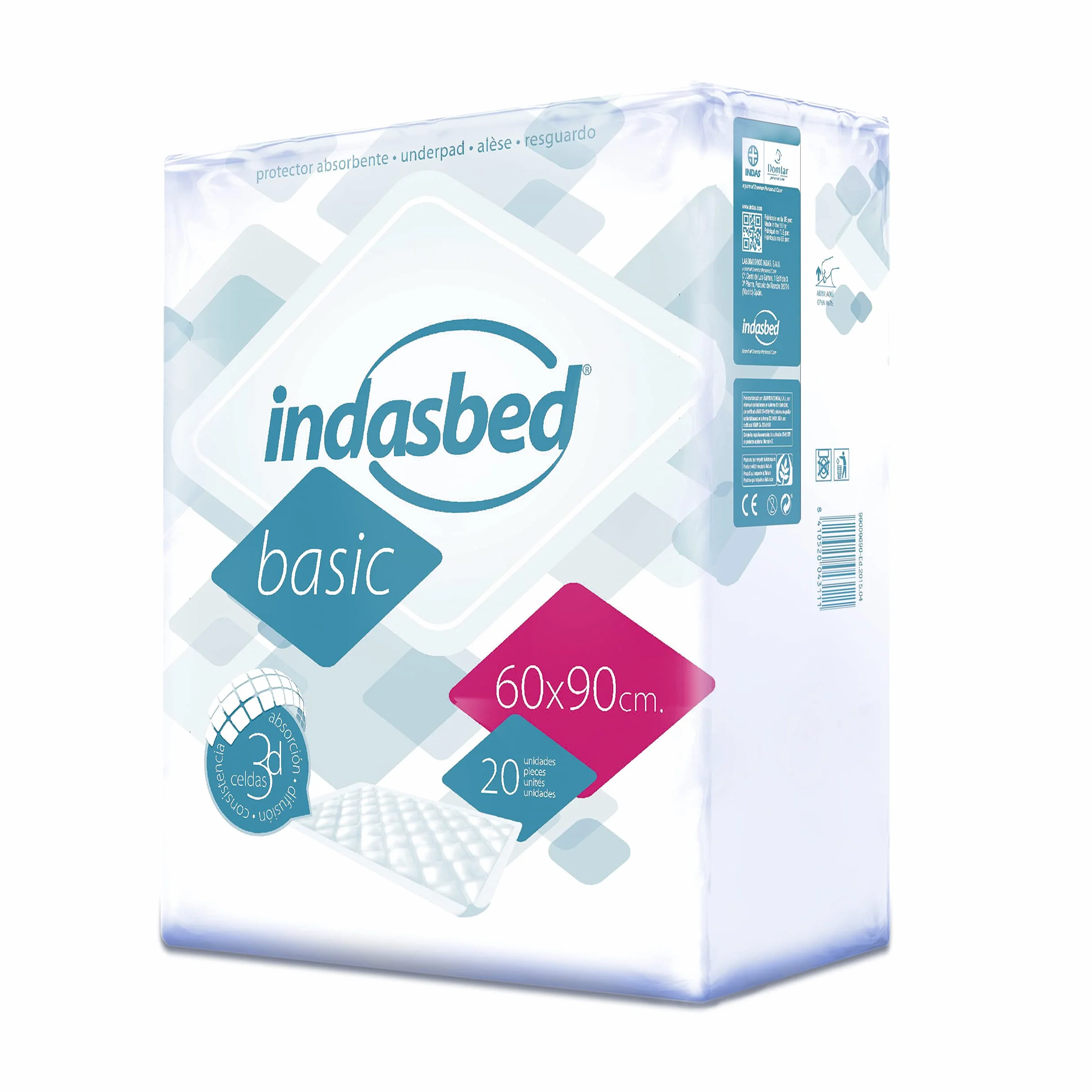 Indasbed Basic Protector Cama 60 x 90 cm Blanco 20 Unidades