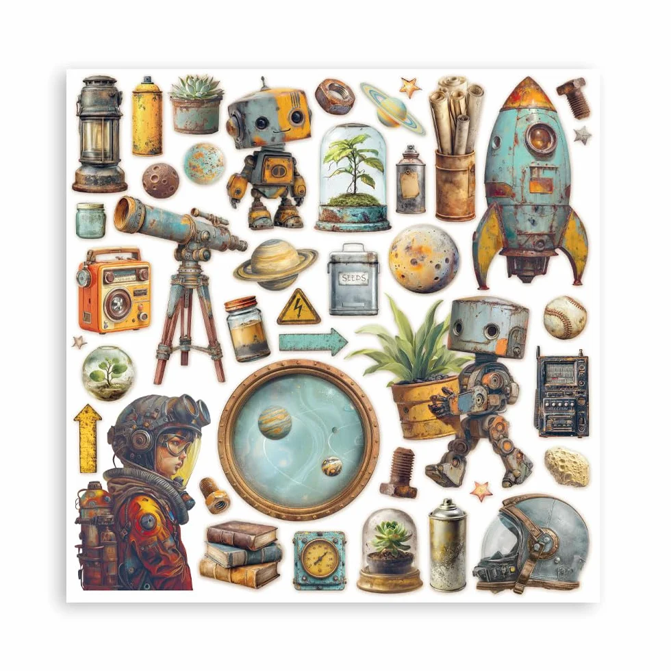 Stamperia - Scrapbook Paper Pad for Scrapbooking, Albums, Cards, Bullet Journals and More, Acid Free, Single Face, Perfect for Hobbies, Crafts, and Gifting (A New Beginning) (20.3 x 20.3cm)
