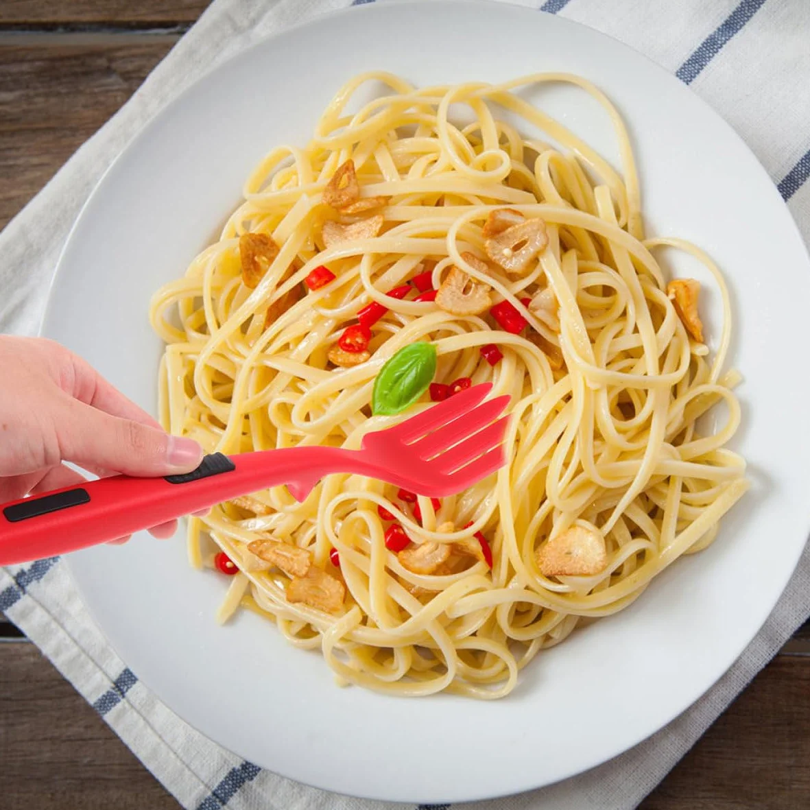 Ciieeo Tenedor de Silicona Flexible Horquilla Multifunción 2 Unidades para Cocina Ergonómico y Antiadherente para Pasta y Uso Doméstico