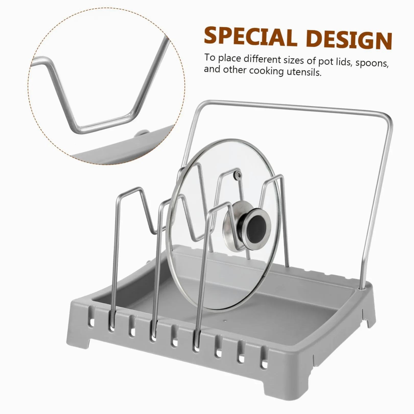 Cabilock 2piezas Rejilla para Tapas de Ollas de Cocina Organizador de Tablas de Cortar Soporte para Tapas de Ollas para Cocina