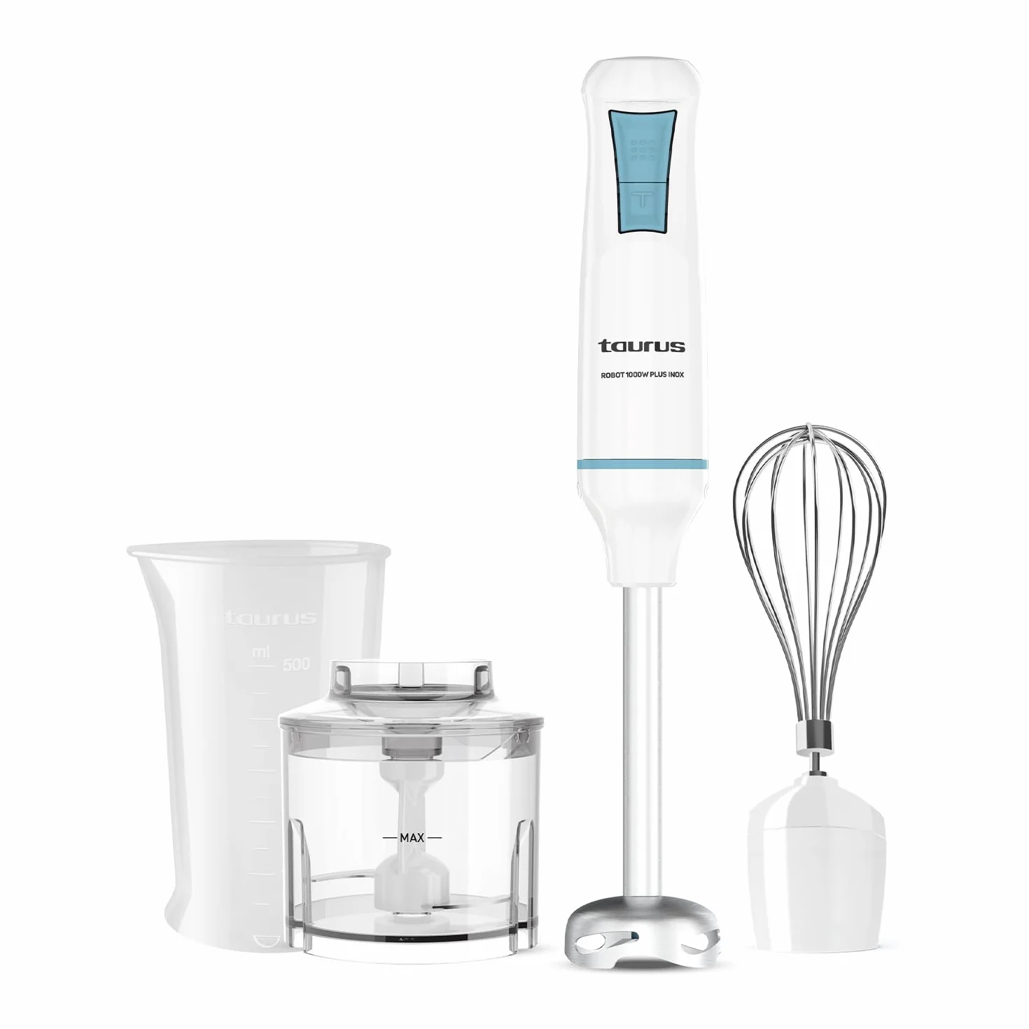 Taurus Batidora de Mano Robot 1000 Plus INOX 2 velocidades + Turbo Cuchillas INOX