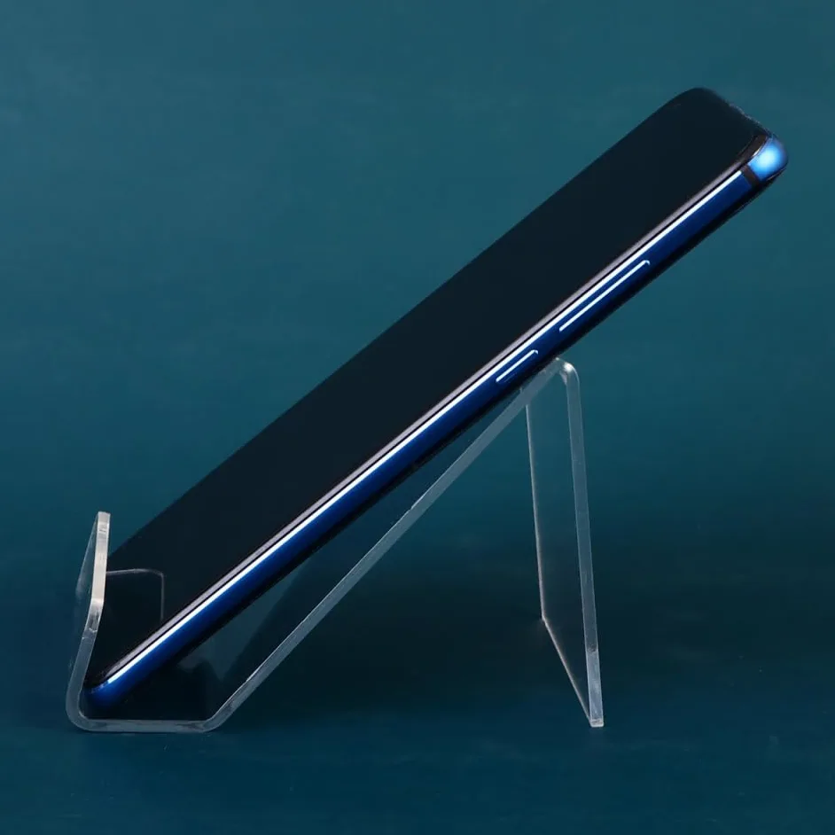 Hemobllo - Soporte de teléfono transparente acrílico 8,50 x 6,50 x 5,50 cm, lote de 10 soportes sólidos para smartphone oficina en casa, ver vídeos webcast