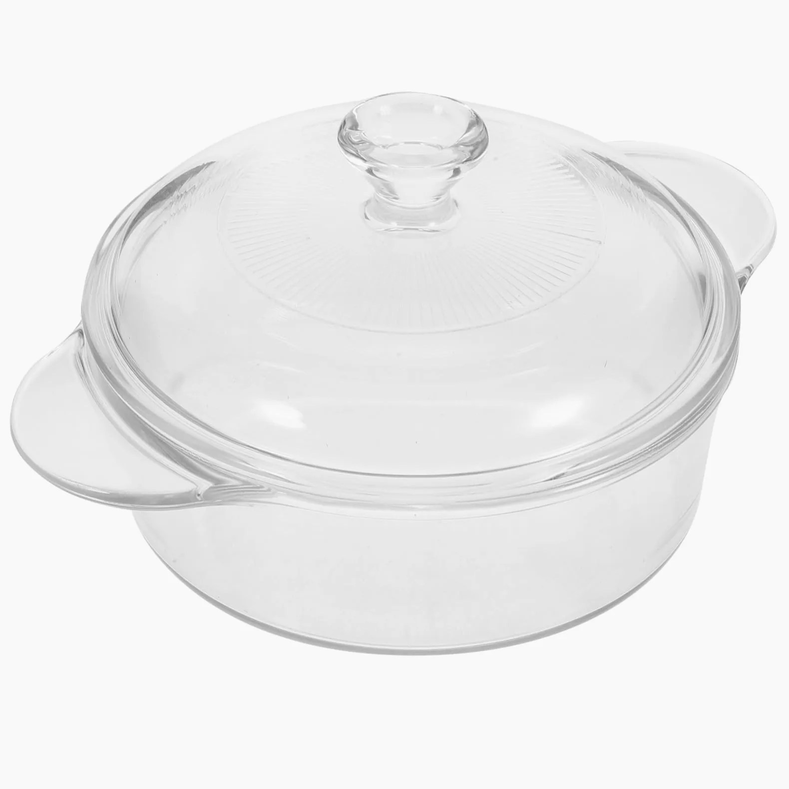 Cabilock Ensaladera de Cristal Transparente con Tapa, 1l, Doble Asa | Vidrio, Conserva la Comida, Transporte Sencillo, Manejo Cómodo Cuenco para Servir en Cocina u Oficina